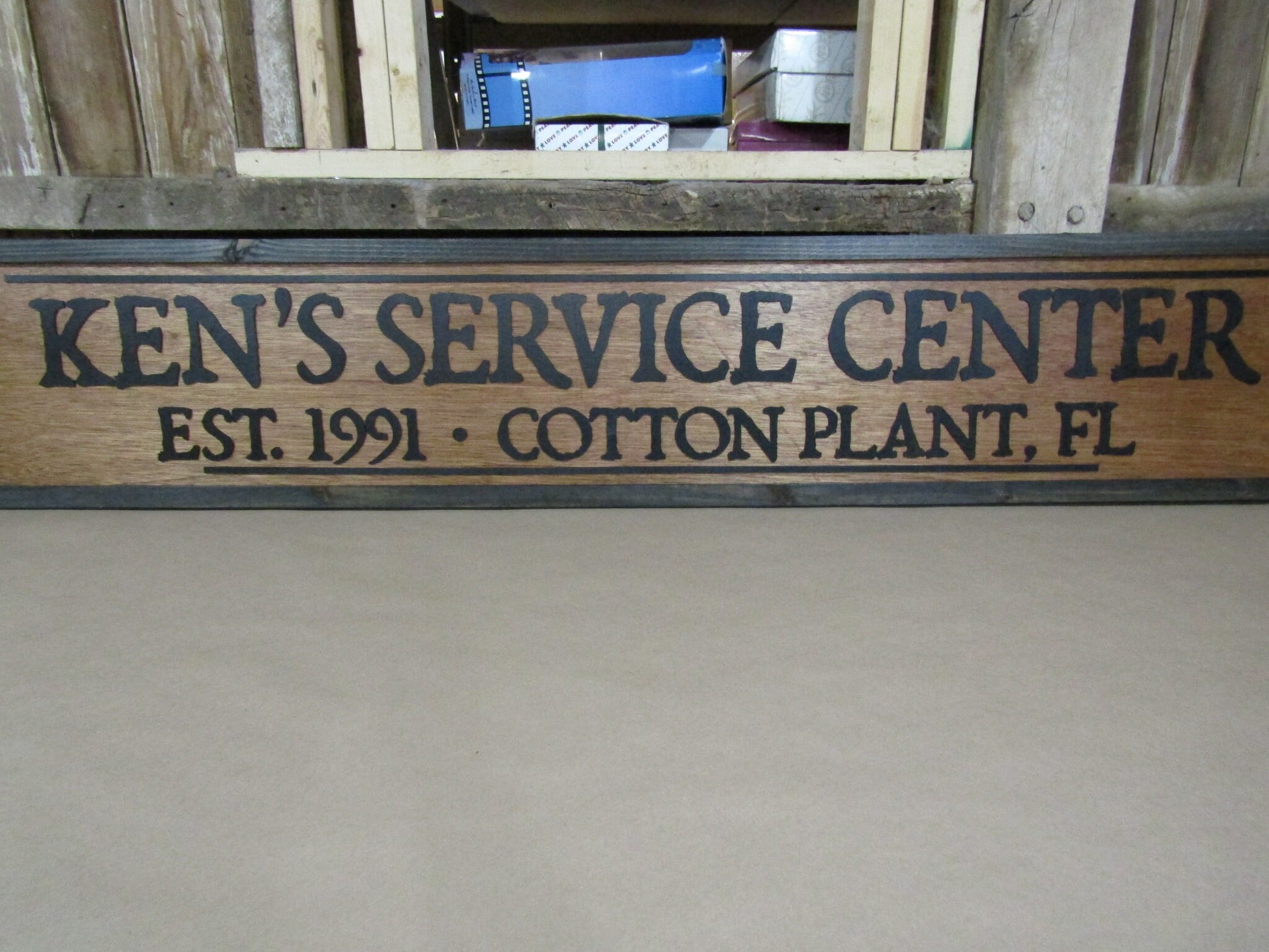 Service Center Sign Wooden Signage Large Oversized Store Front Sign HVAC Handyman Dad Grandpa Gift Custom Personalized Open Entrance 3D Sign