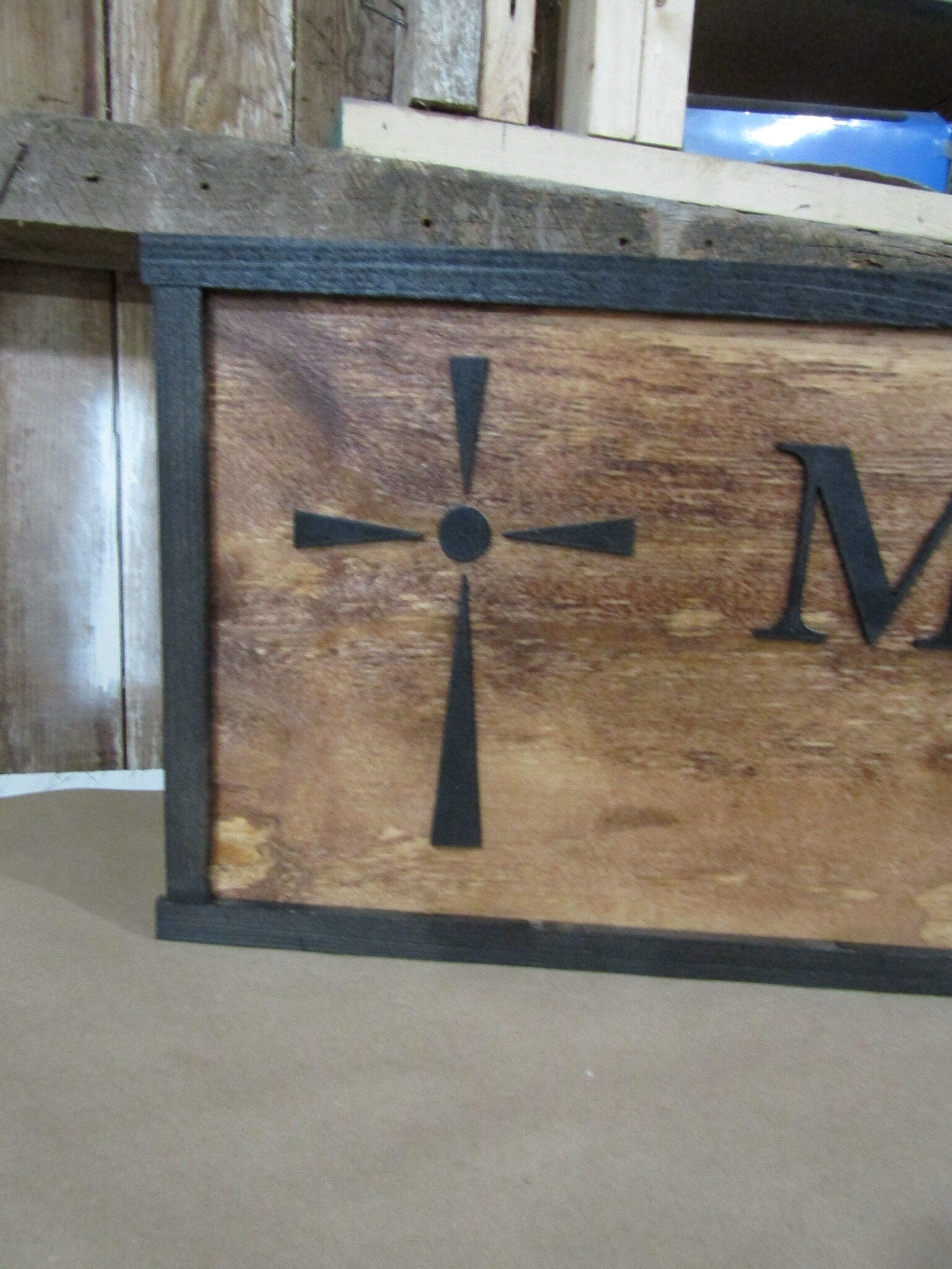 Wooden Personalized Sign Camp Mad Minute Cross Faith Custom Made to Order 3D Signage Entrance Welcome Established Rustic Ranch Style Country