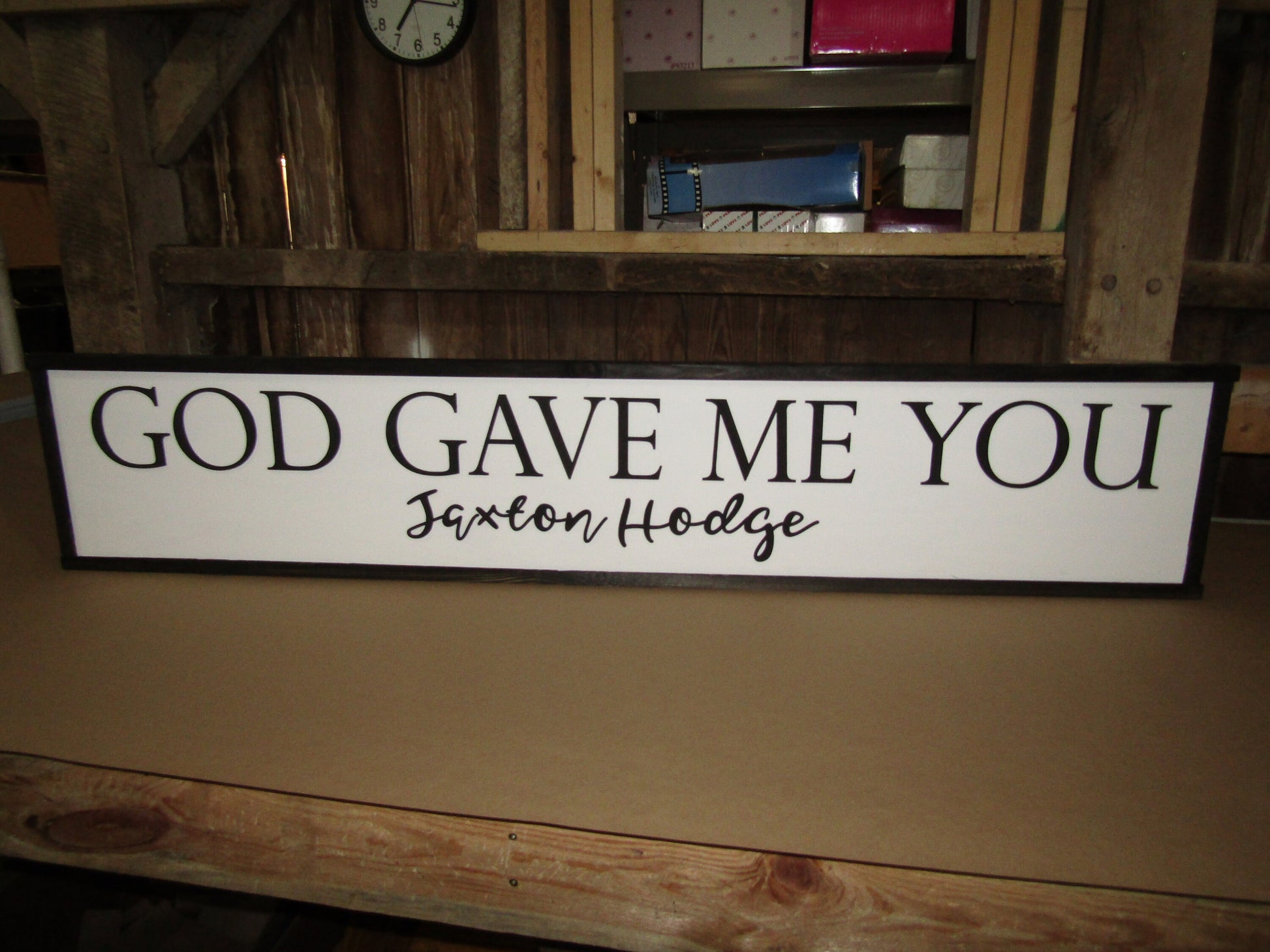 Custom Name Sign Personalized God Gave Me You Child New Baby Wedding Couples Large Size Nursery Living Room Signage Decor Handmade 3D Gift