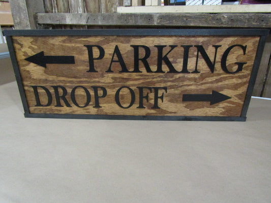 Custom Directional Sign Parking Lot Company Address Signage Commerical Oversized Rustic Business Wood Laser Cut Out 3D Extra Large Handmade