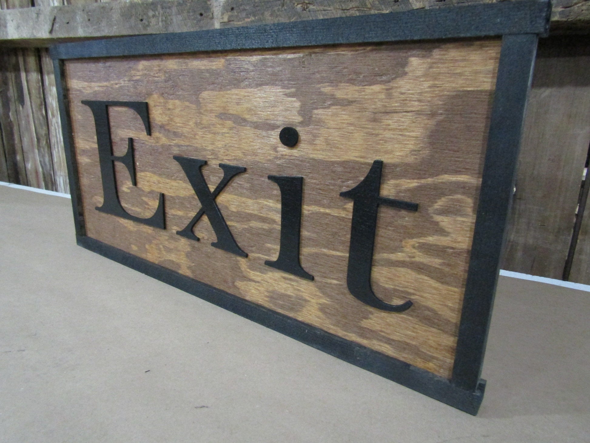 Exit Sign Directional Ranch Sign Company Name Address Signage Commerical Oversized Rustic Business Wood Laser Cut Out 3D Handmade