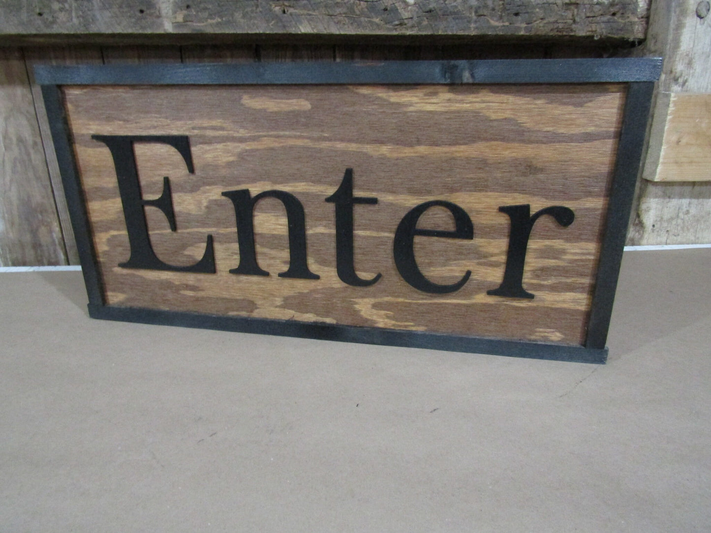 Enter Sign Directional Ranch Sign Company Name Address Signage Commerical Use Oversized Rustic Business Wood Laser Cut Out 3D Handmade