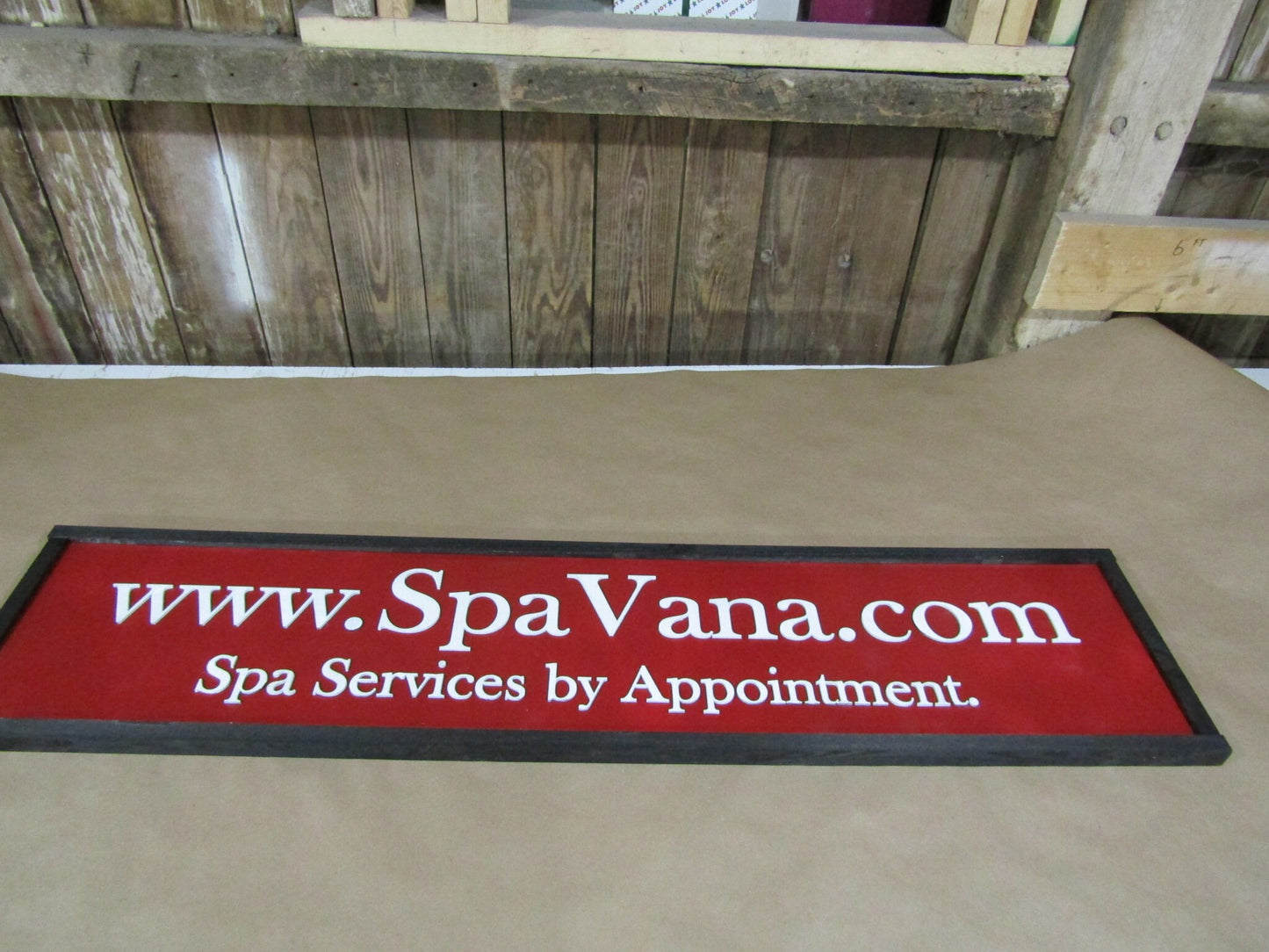 Oversized Custom Sign Spa Beauty Salon Your Logo Image Emblem Name Here Personalized Painted Red 3D Raised Text Indoor Outdoor Store Front