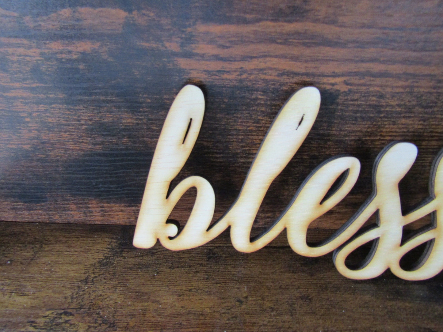 Blessed Wreath Sign Laser Cut Out Blessed Sign Blessed Cutout DIY Wood Word Craft Laser Cut Wood Word Wooden Decor Birch Natural Wall Art