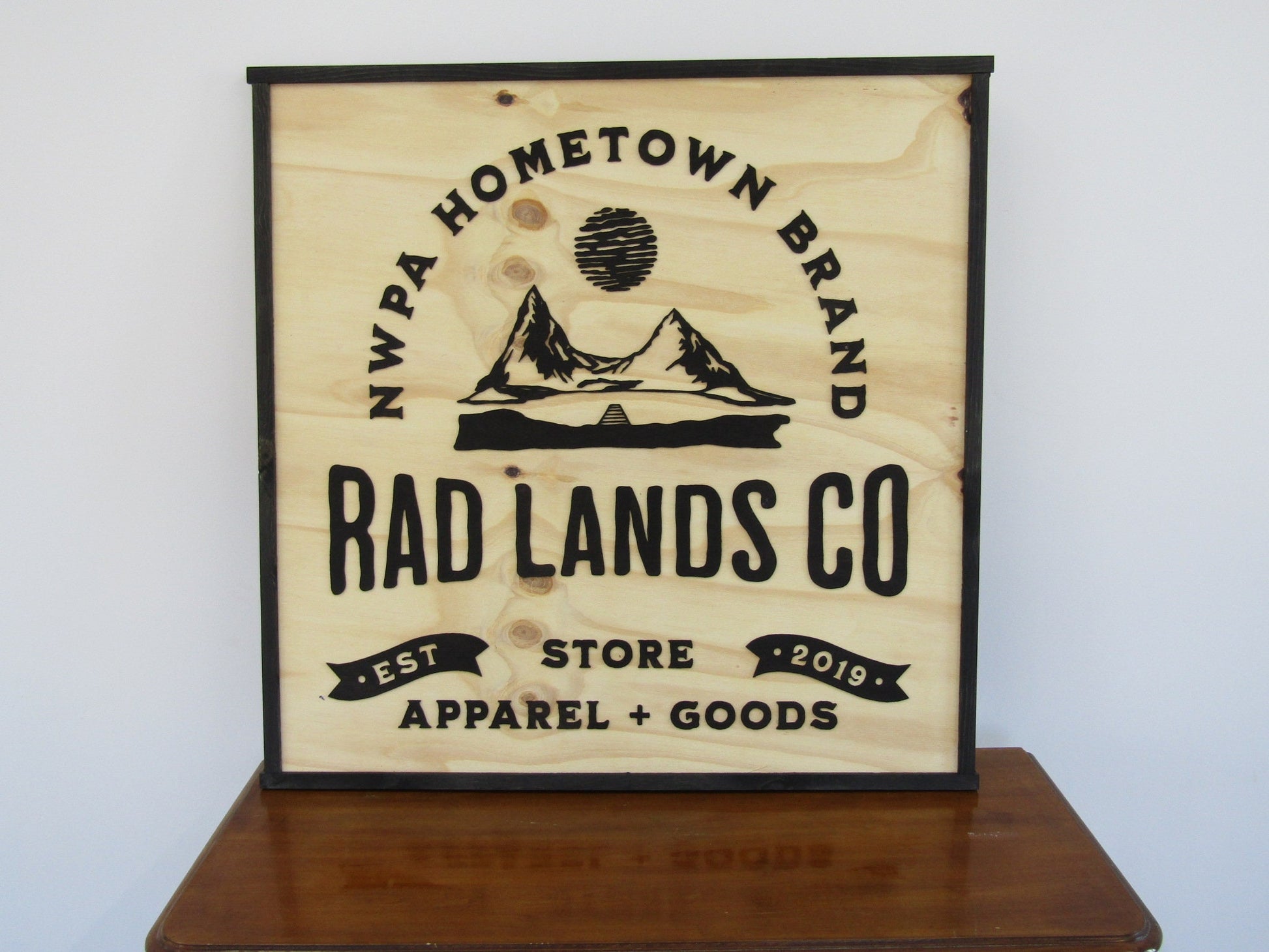 Large Custom Ranch Sign Square Over-sized Rustic Business Logo Apparel Store Co Wood Laser Cut Out 3D Extra Large Sign Footstepsinthepast