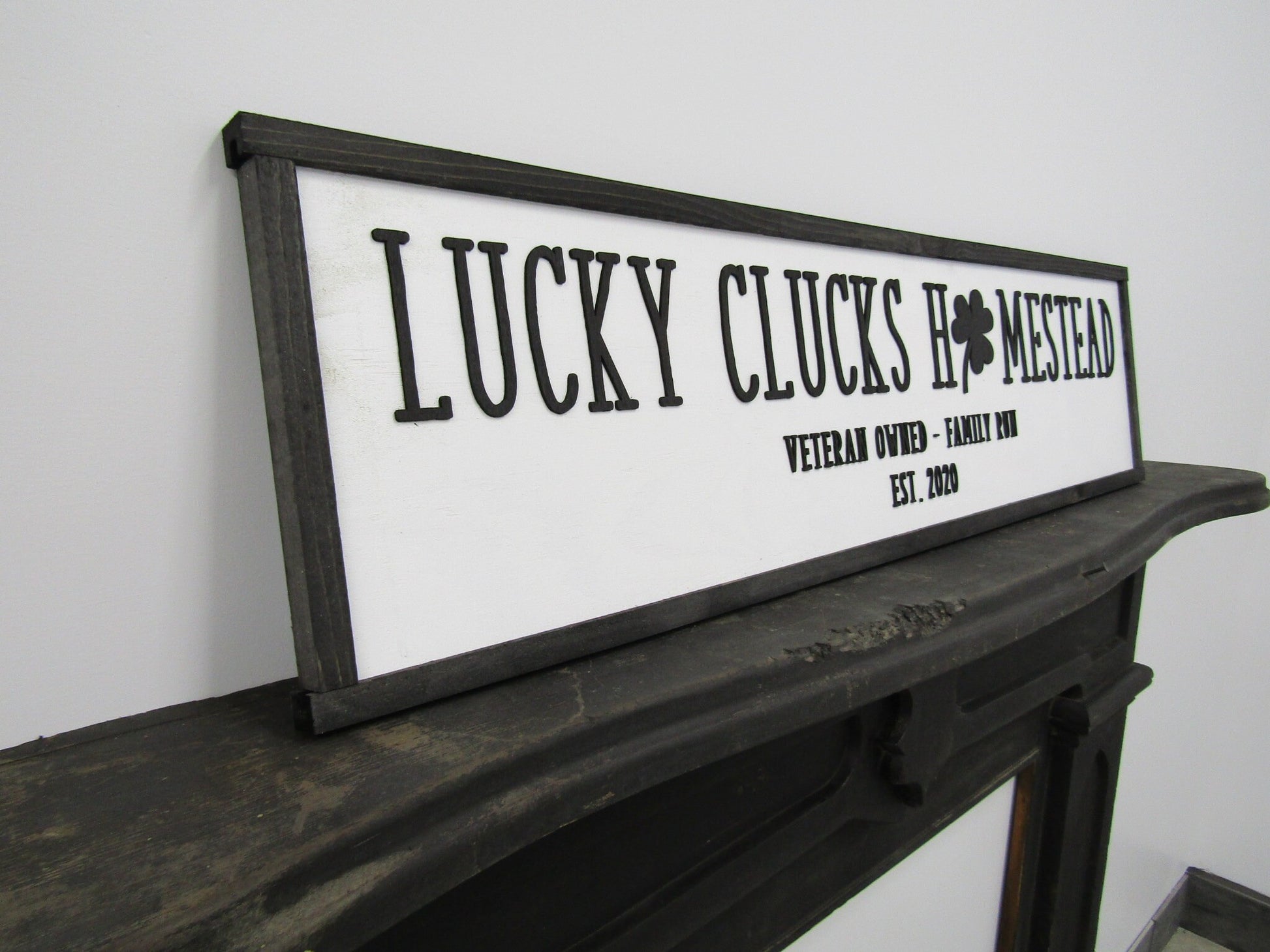 Custom Homestead Oversized Commerical Signage Lucky Clucks Shamrock Business Sign Store Front Family Operated Small Business Personalized