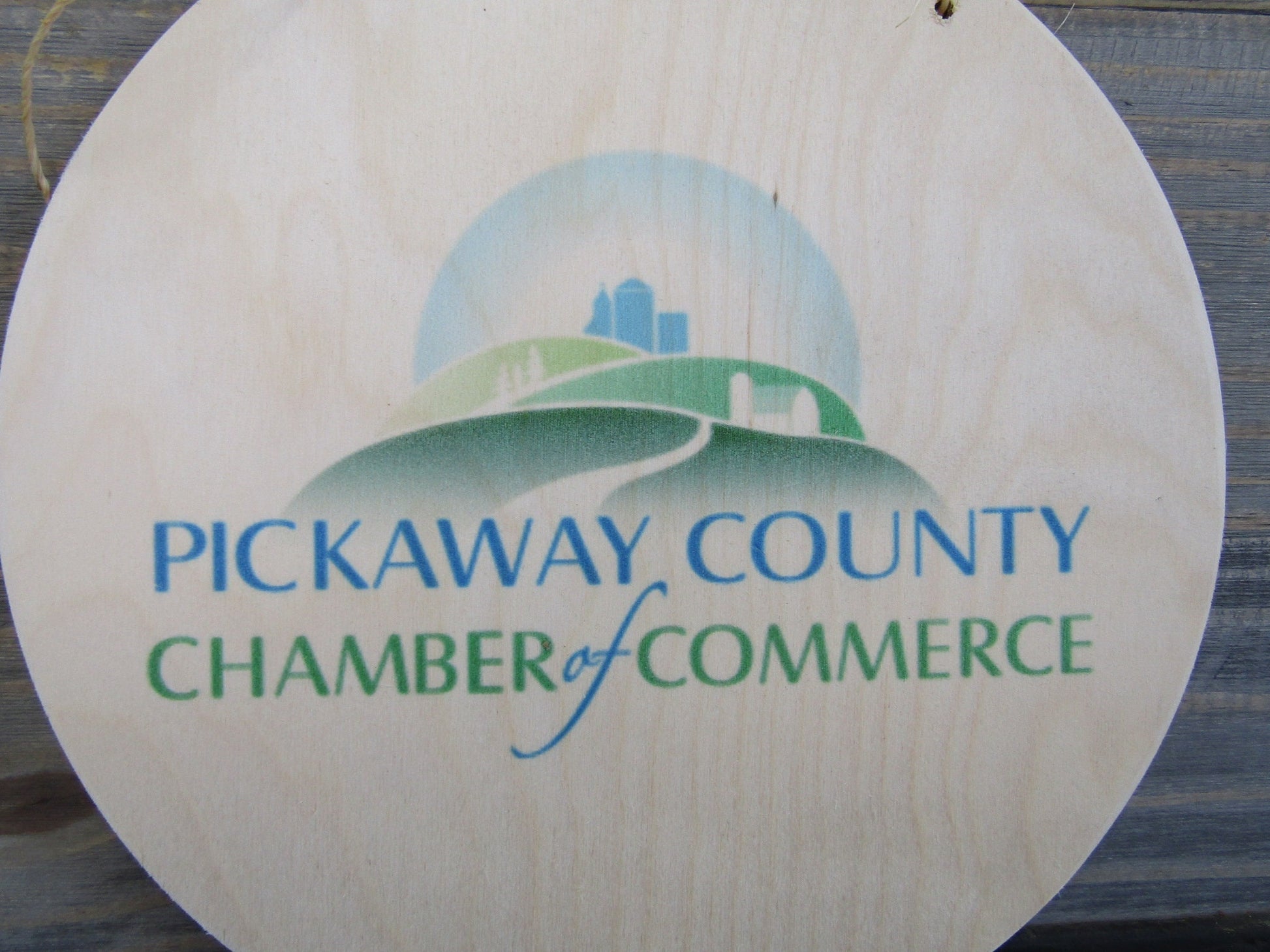 Your Actual Logo Round County Chamber of Commerce Circle Window Hanging Sign Business Custom Personalized Plaque Wall Art Color Wood Print