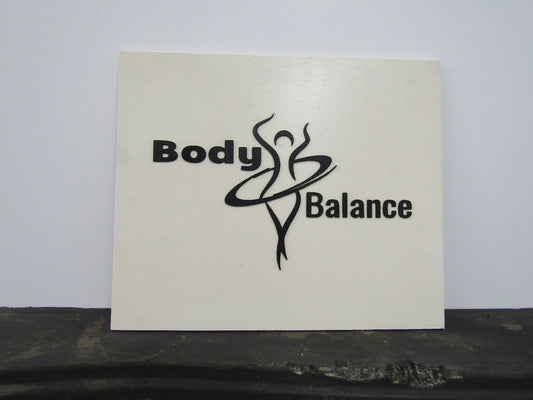 Custom Sign Square Business Commerical Signage Minimalist Made to Order Body Balance Store Front Small Shop Logo Dance Wooden Handmade