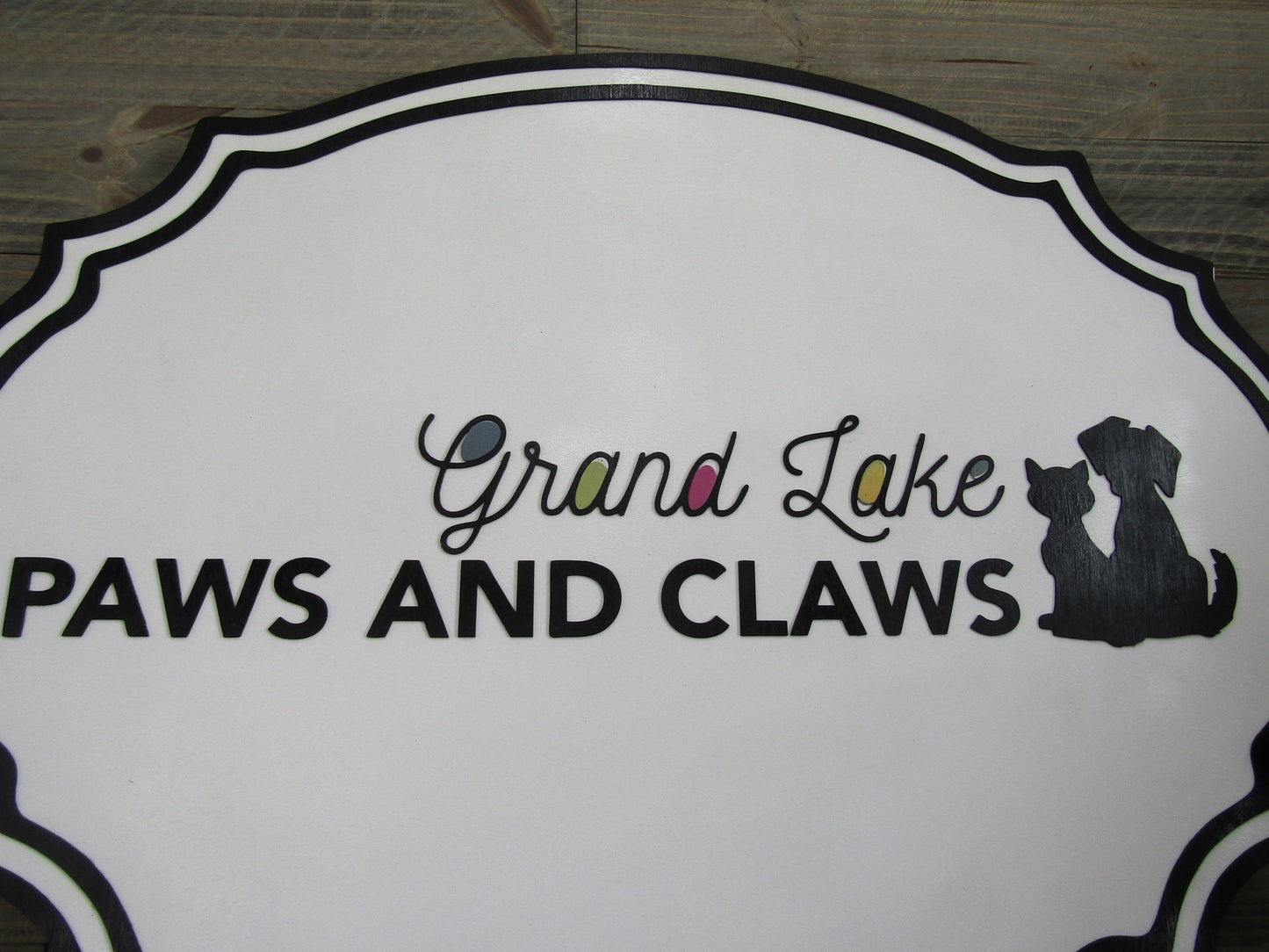 Custom Business Commercial Signage Paws and Claws Vet Clinic Dog and Cat Groomer Pet Owner Pet Sitter Raised Text Wooden Sign Made To Order