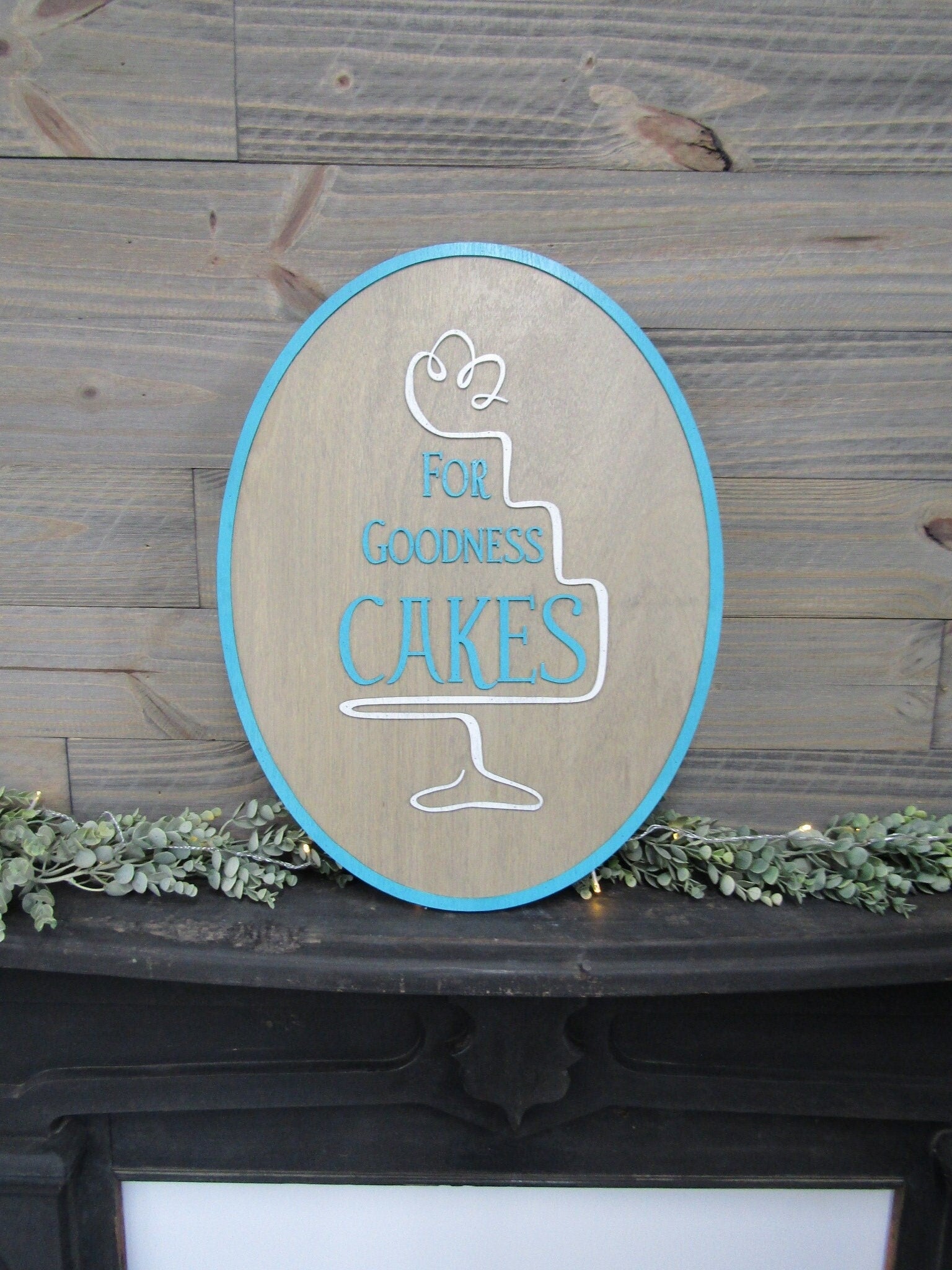Custom Commerical Signage Bakery Baker Cake Sign Raised Text 3D Oval Sign Oversized Made to Order Handmade Business Sign Your Actual Logo