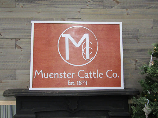 Custom Business Sign Rectangle 3D Large Custom Cattle Co Company Signage Indoor Outdoor Small Business Logo Laser Cut Wood Sign Barn Farm