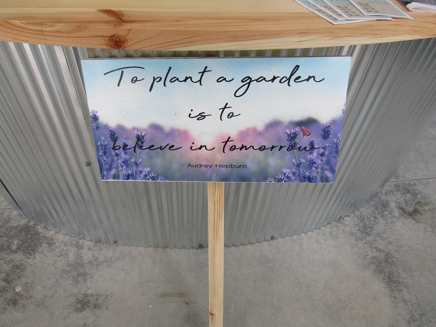 Garden Lavender Floral Mothers Gift Wife Gift Gardener Printed On Wood Decoration To plant a garden Color Bright Spring Summer Wooden Sign