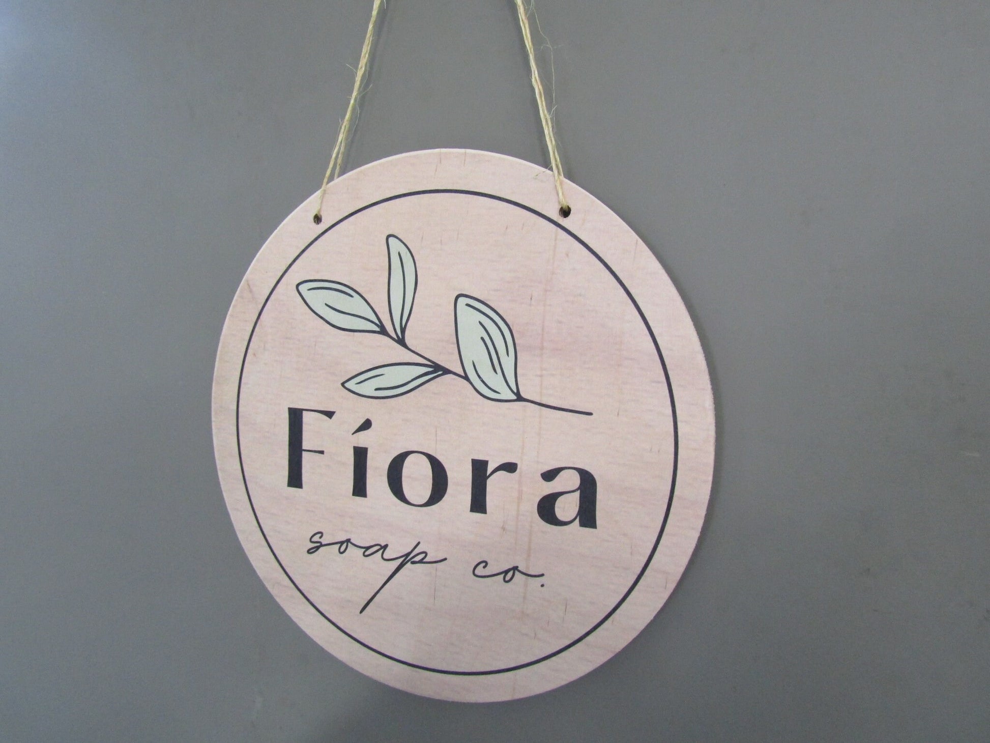 Soap Co. Fiora Greenery Booth Vendor Sign Small Business Company Commerical Signage Your Logo Image Printed on Wood Light Weight Handmade