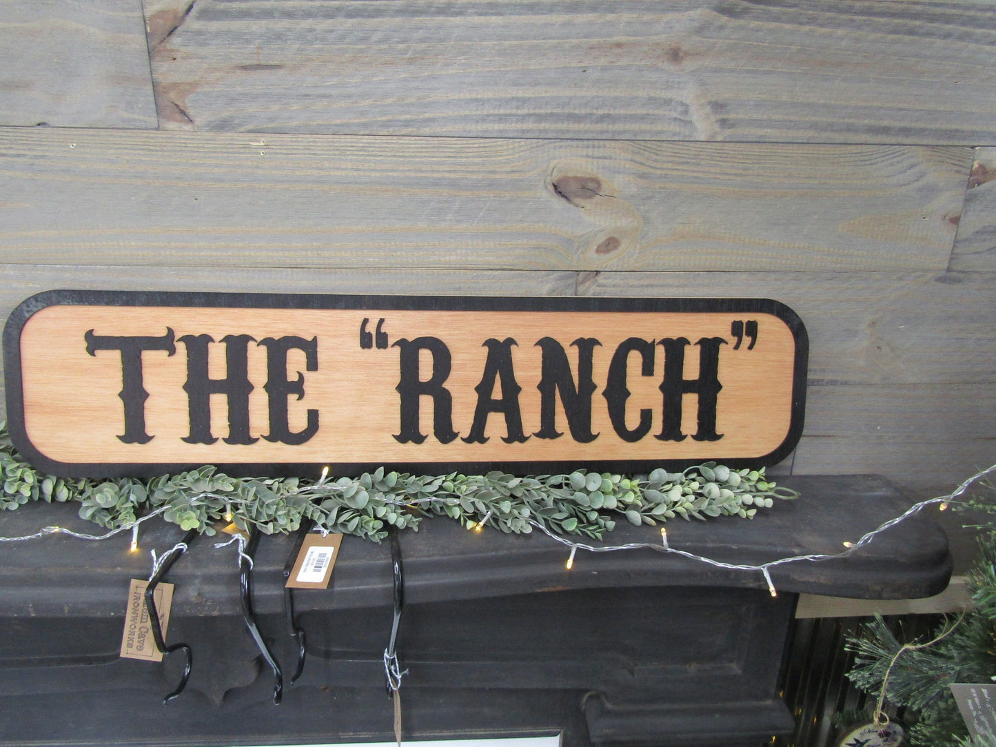 Oversized Large Custom Ranch Rustic Wooden Sign The Ranch Raised Lettering Homestead Commerical Signage Country Style 3D Laser Cut Handmade