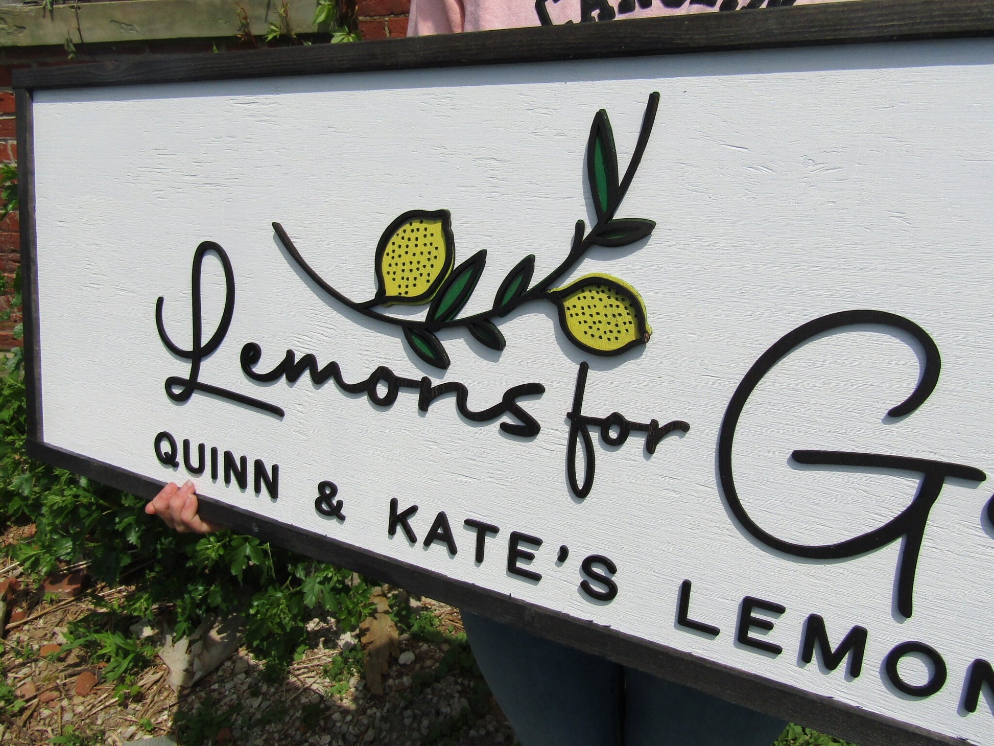 Lemons Lemonade Personalized Small Business Fruit Stand Custom Large Wooden Handmade Sign Commerical Signage Small Shop Store Front Sign