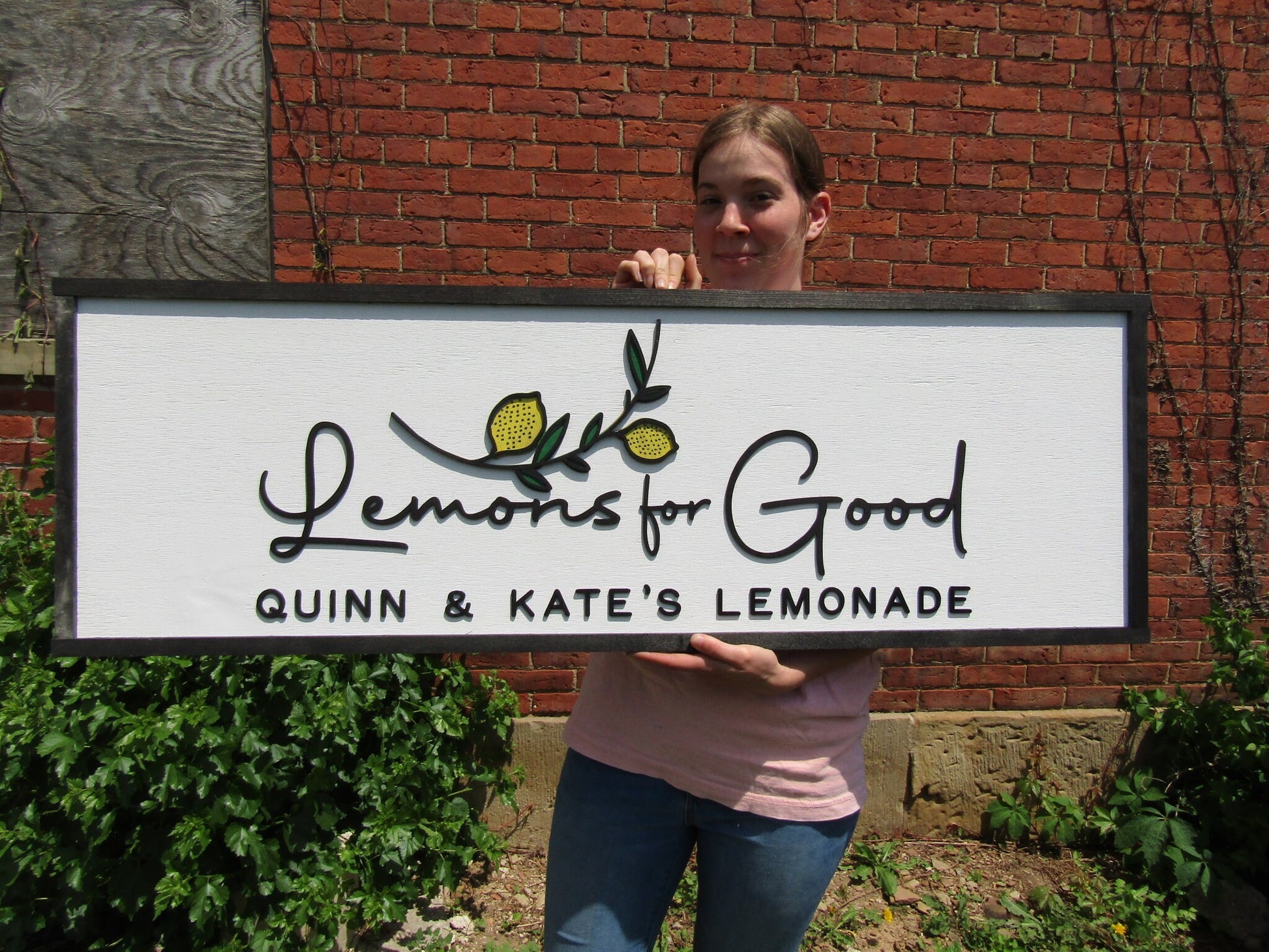 Lemons Lemonade Personalized Small Business Fruit Stand Custom Large Wooden Handmade Sign Commerical Signage Small Shop Store Front Sign