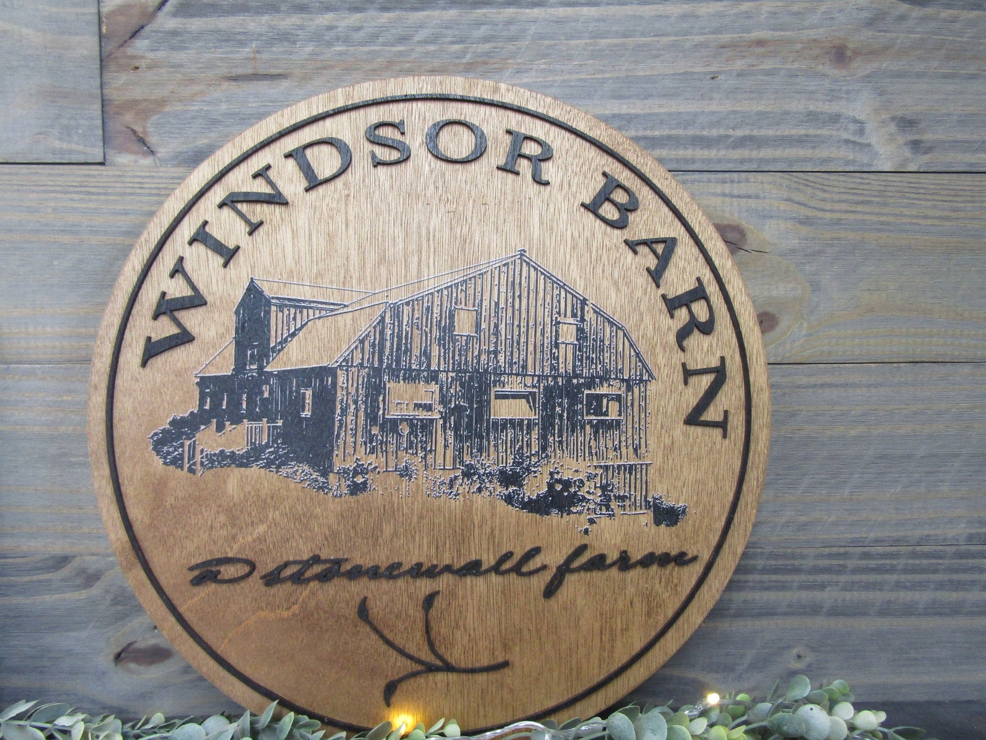 Family Farm Business Windsor Barn Establishment Printed Photo Handwriting Piece Custom Wooden Sign Gift Heirloom Generational Keepsake