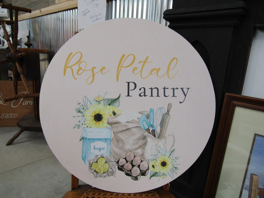 Pantry Baker Kitchen Utensils Sunflowers Printed on Wood Full Color Your Logo Sugar Flour Mason Jar Small Business Lightweight Wood Sign
