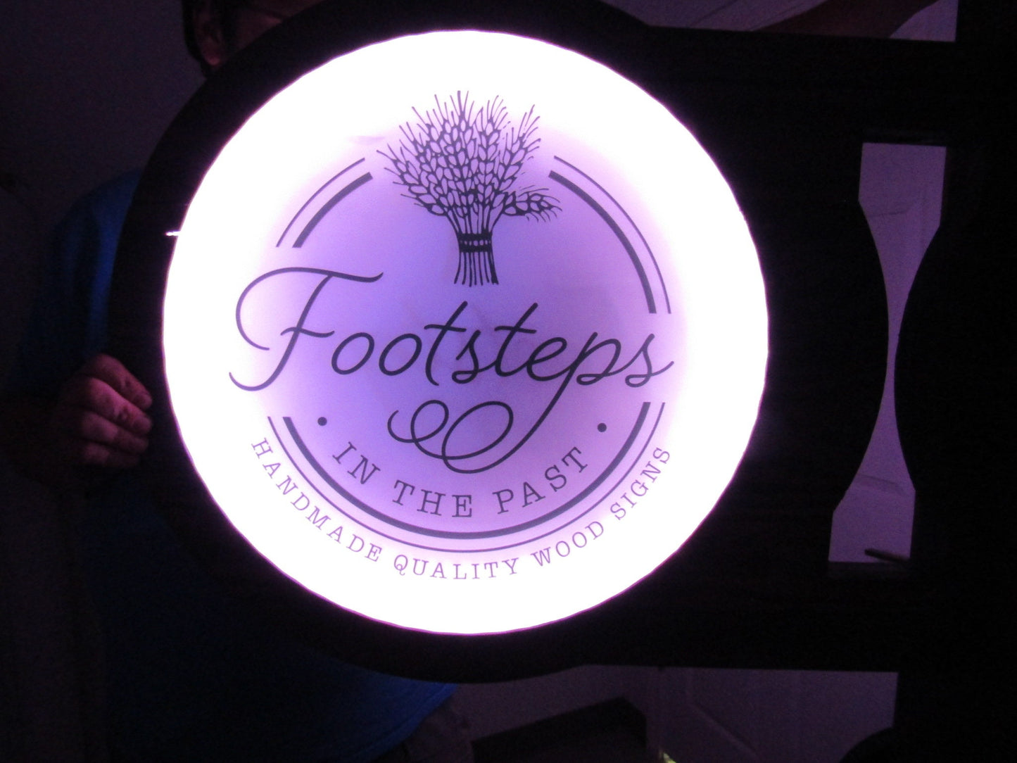 Custom Blade light signs made to order from wood can use any business logo neon style with led backlit mount to wall