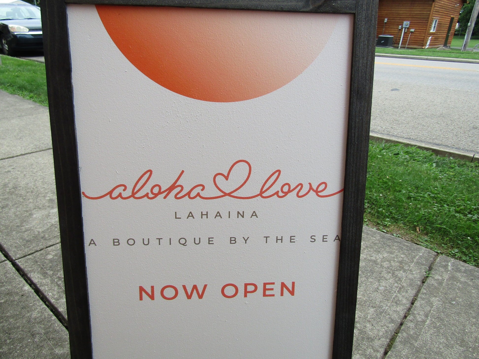Boutique Aloha Boardwalk Free Standing Sign By The Beach Full Color Printed on Wood Your Logo Sidewalk Sign Wooden Sign A Frame Advertising