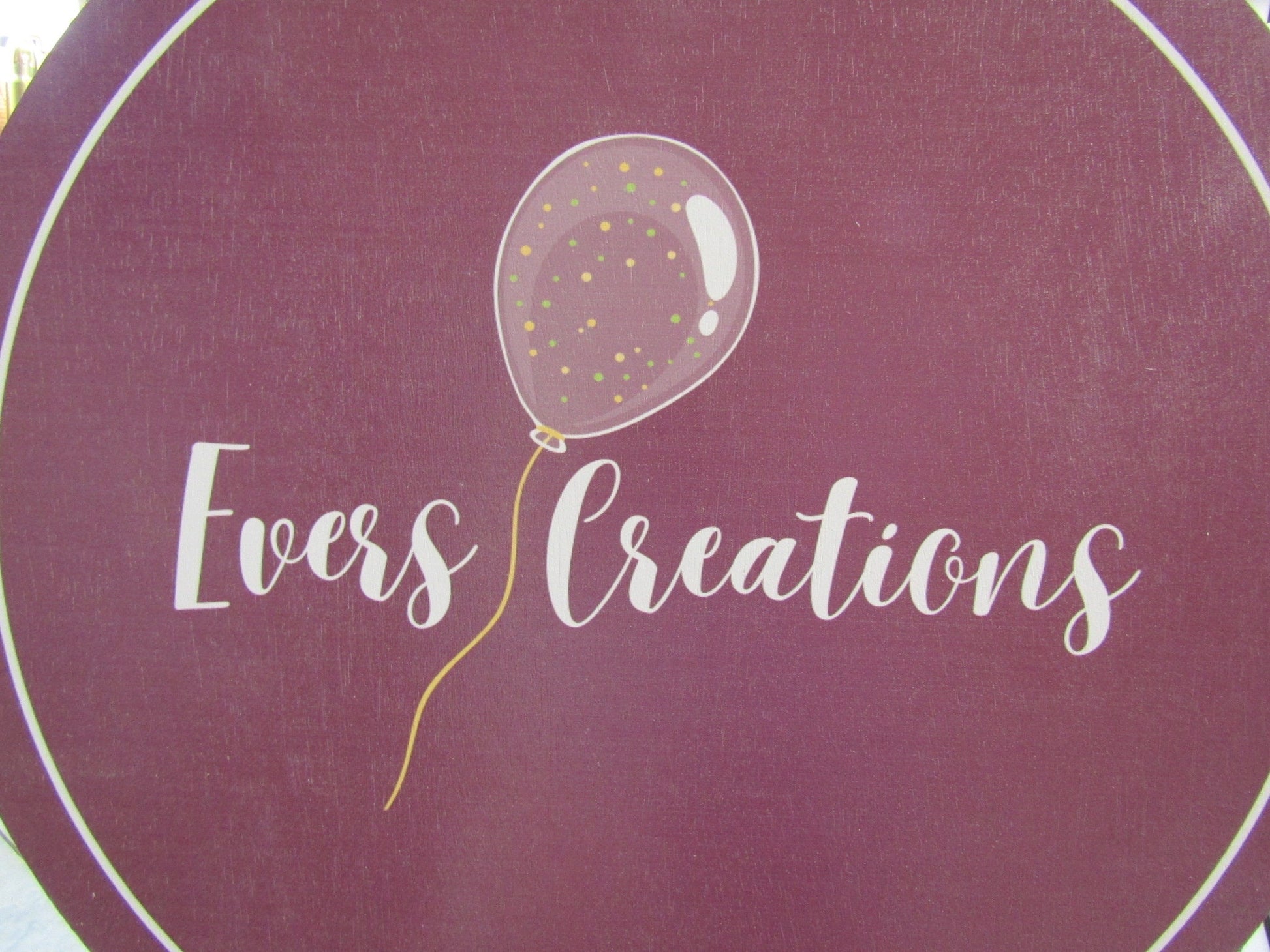 Custom Color Printed Wooden Door Hanging Sign Booth Vendor Sign Balloon Company Party Creations Your Logo Pink Personalized Small Business