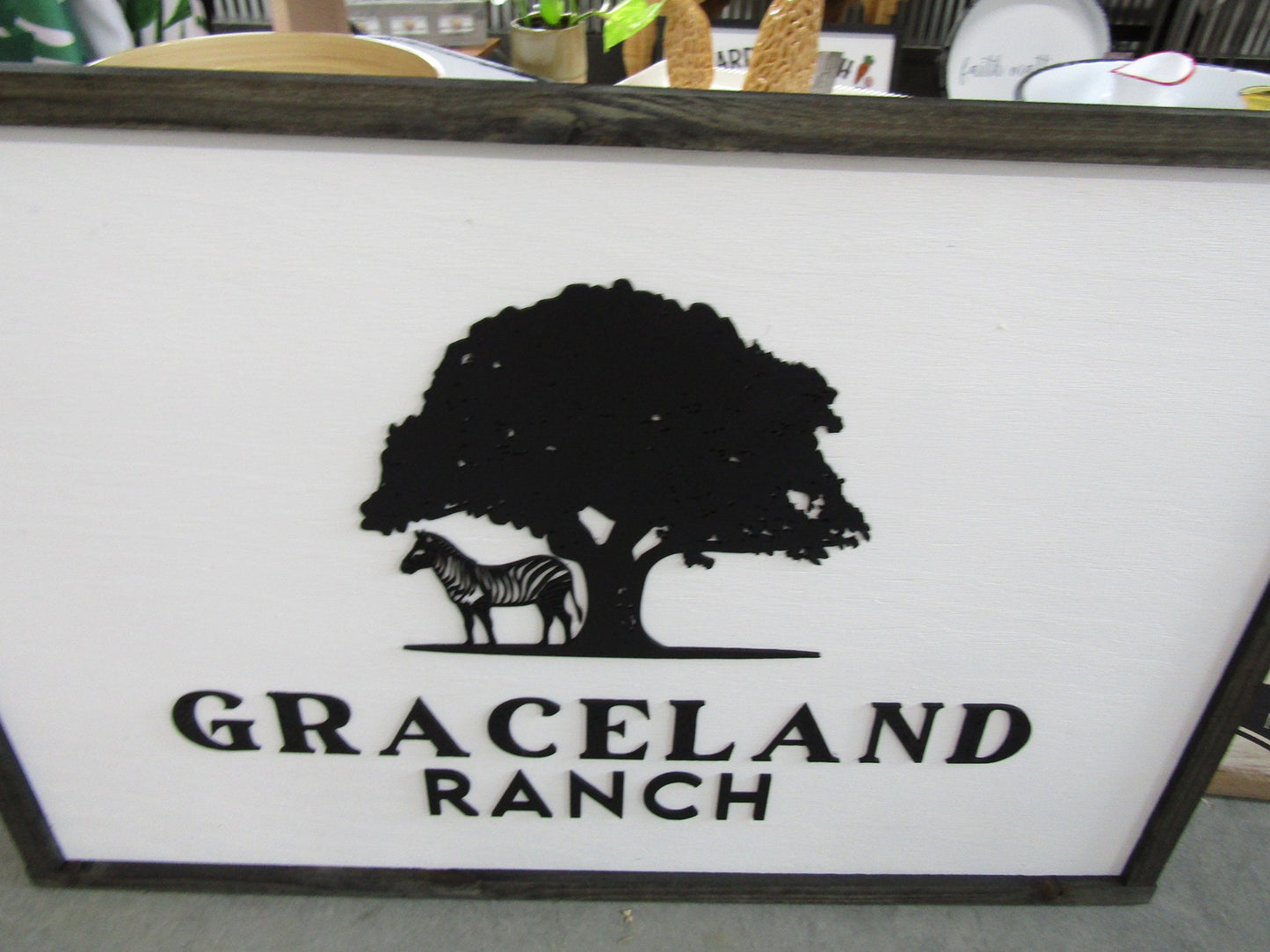Custom Business Sign Rectangle 3D Large Custom Farm Ranch Oak tree Your LOGO Company Indoor Outdoor Small Business Logo Laser Cut Wood Sign