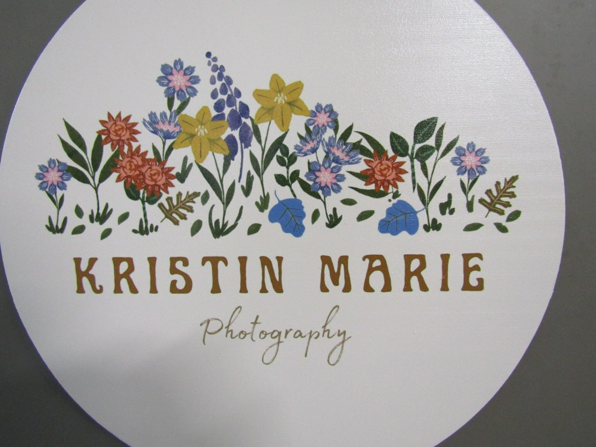 Personalized Wood Printed Image Photography Wildflowers Flowers Garden Photographer Logo Custom Lightweight Hanging Sign Commerical Signage