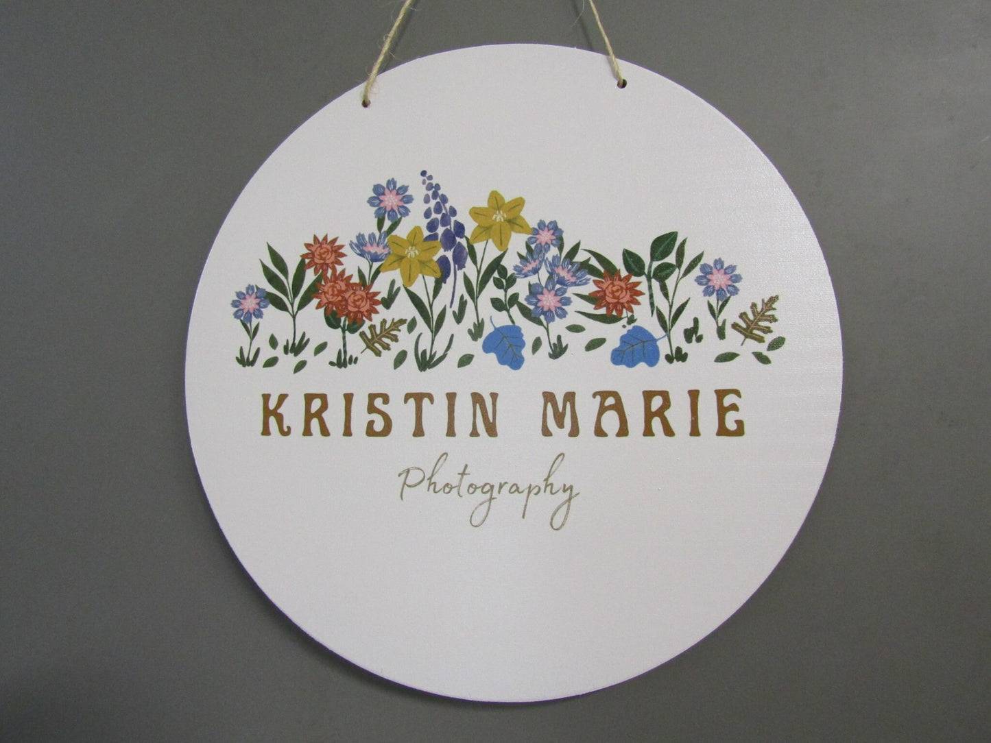 Personalized Wood Printed Image Photography Wildflowers Flowers Garden Photographer Logo Custom Lightweight Hanging Sign Commerical Signage