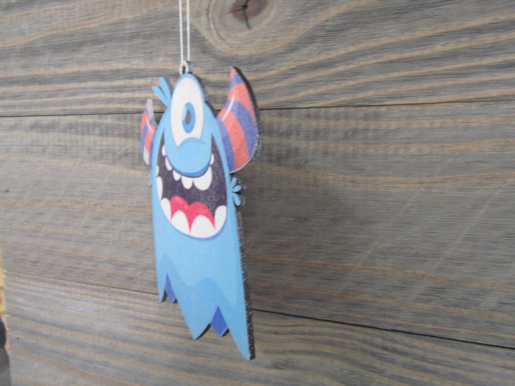 Monsters Cute Monsters Little Party Decor Ornaments Halloween Fun Colorful Set Of 4 Goofy Silly Boys Birthday Room Decor Wood Hanging Bundle