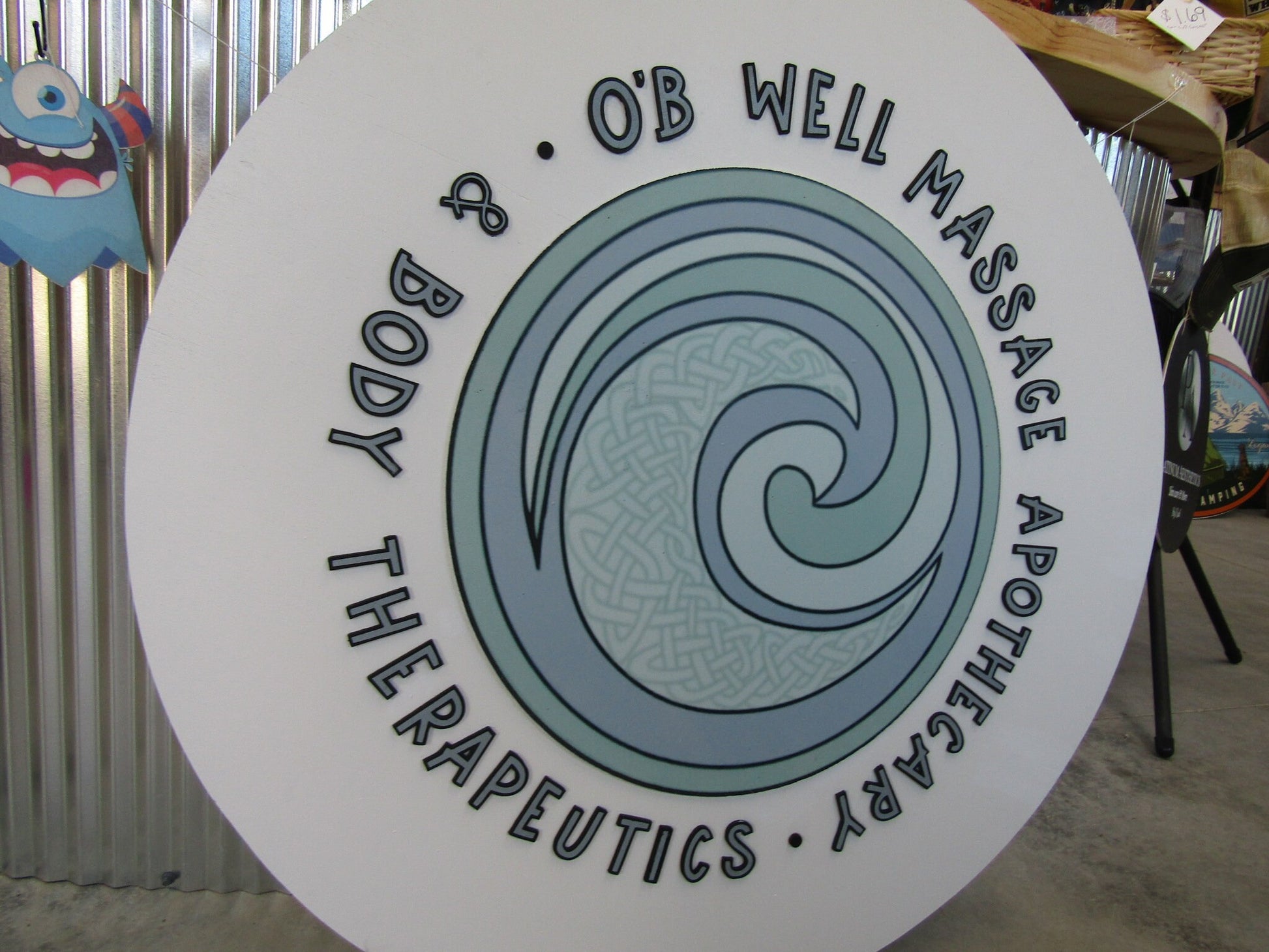 Custom Sign Wood Massage Apothecary Therapy Office Your Logo Handmade 3D Signage Round Circle Health Care Commercial Business Professional