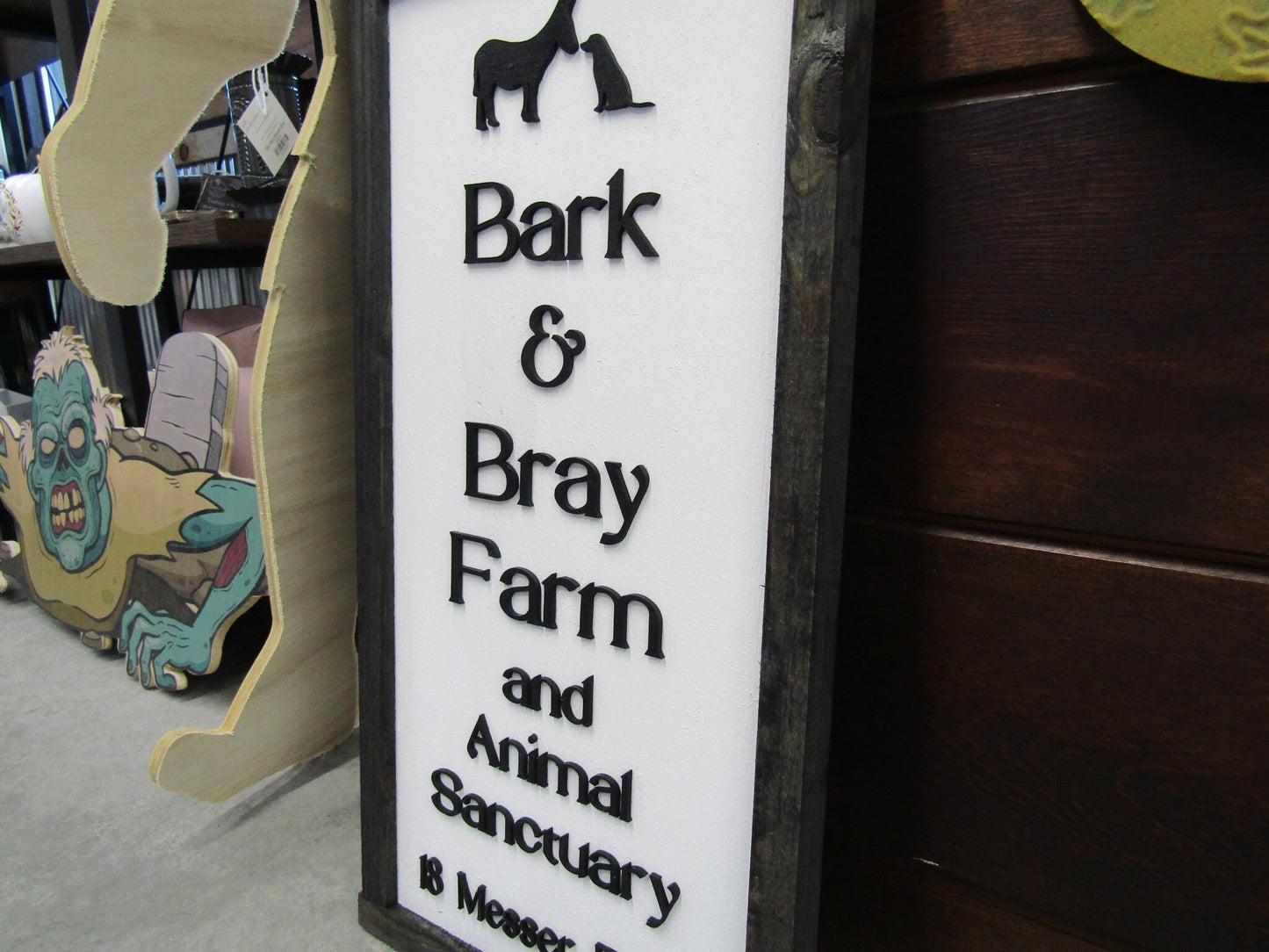 Custom Wood Sign Farm sign Commerical Signage Bark Bray Animal Sanctuary Wooden Handmade Laser Cut Personalized Decor Horse Livestock