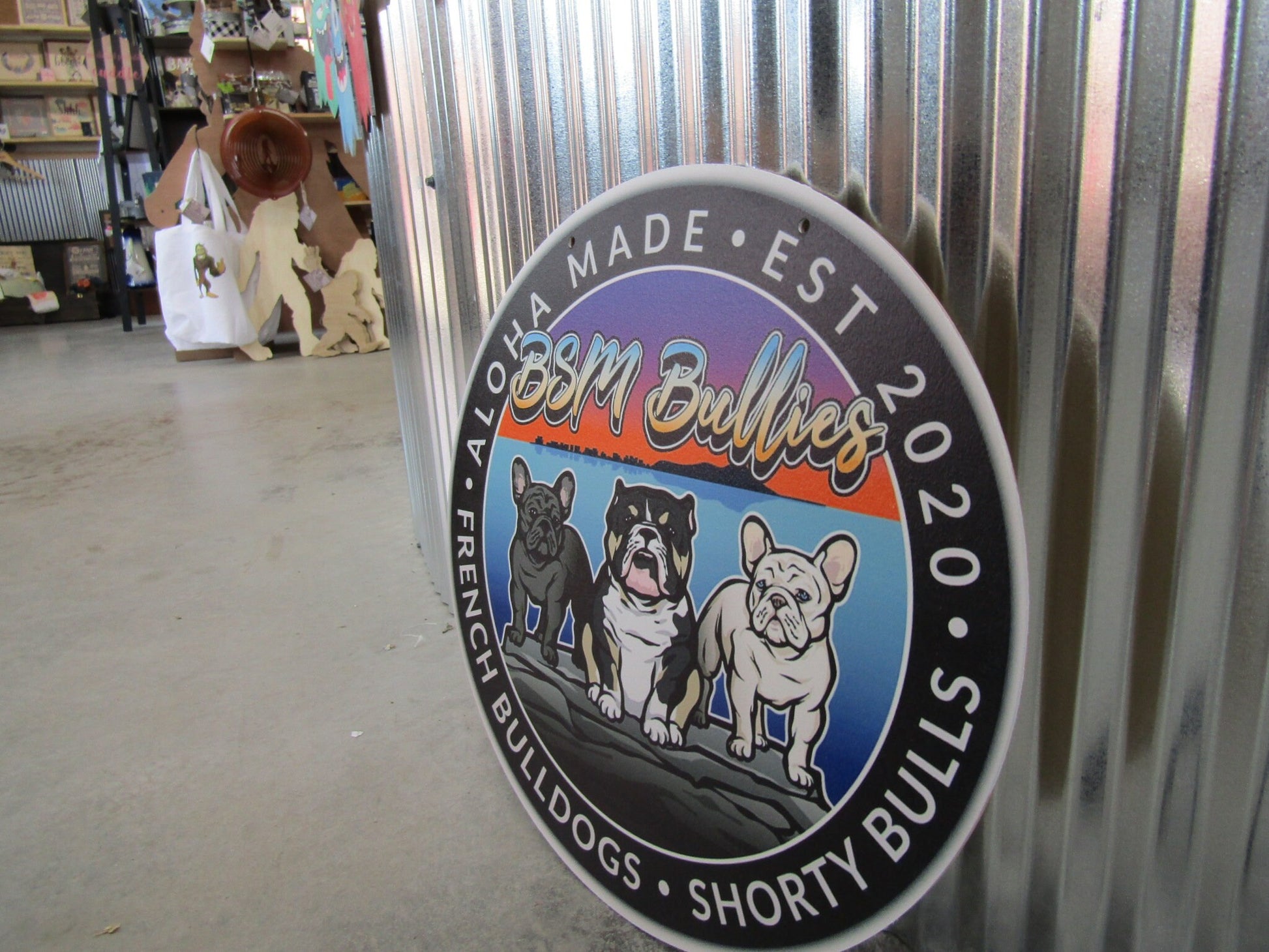 Custom Printed On Wood Sign Kennel Breeder Bullie Frenchie Shorty Dogs Pets Boarding Commerical Signage Your Logo Personalized Door Hanger