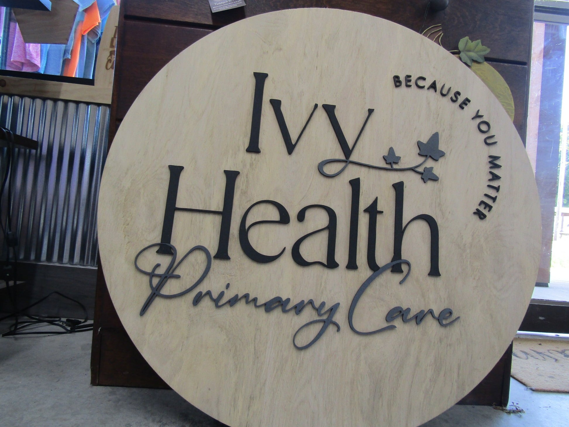 Custom Wood Sign Round Health Care Primary Care Sign Doctor Office Personalized Made To Order Woodgrain You Matter Ivy 3D Handmade Sign