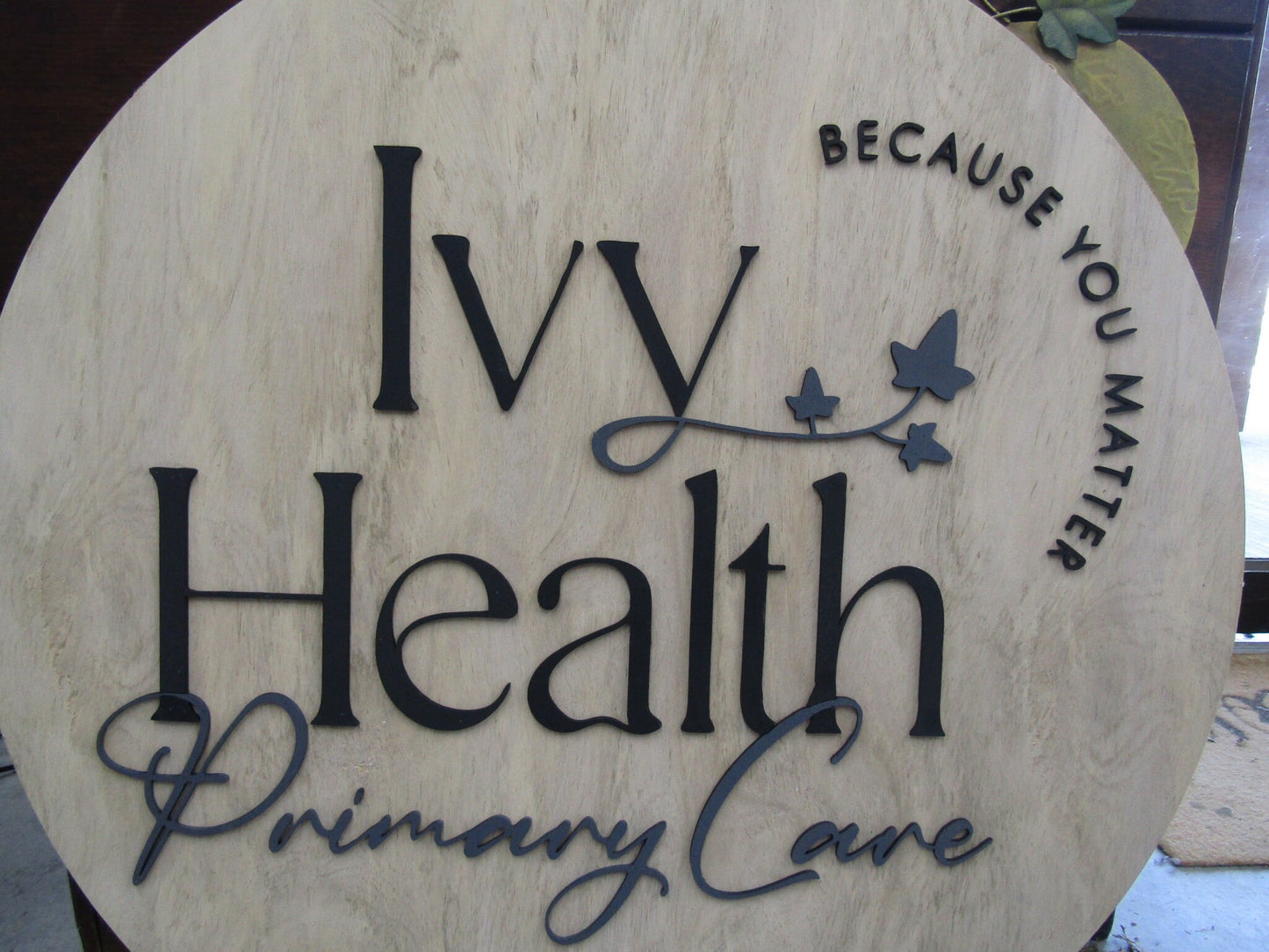 Custom Wood Sign Round Health Care Primary Care Sign Doctor Office Personalized Made To Order Woodgrain You Matter Ivy 3D Handmade Sign