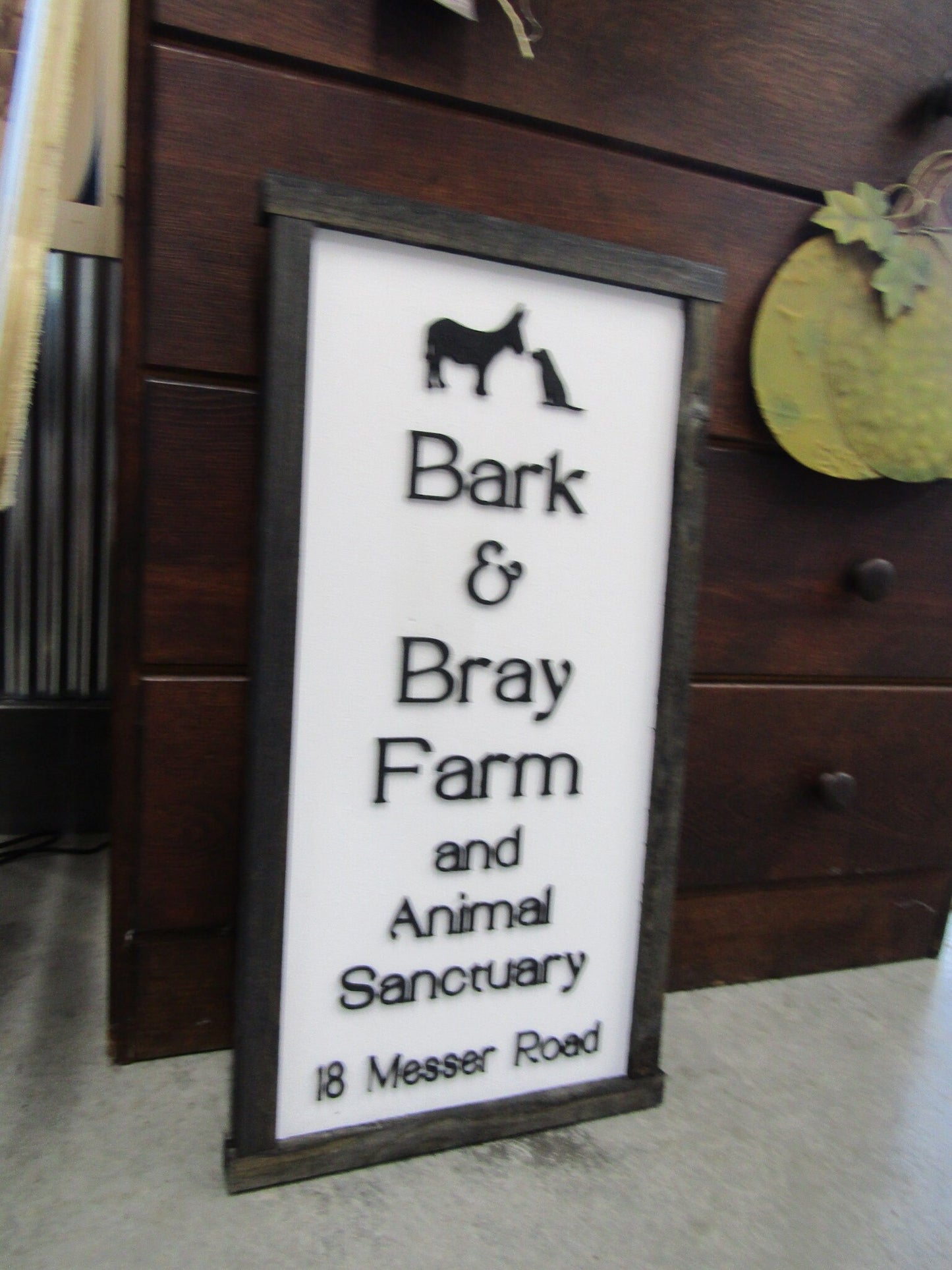 Custom Wood Sign Farm sign Commerical Signage Bark Bray Animal Sanctuary Wooden Handmade Laser Cut Personalized Decor Horse Livestock