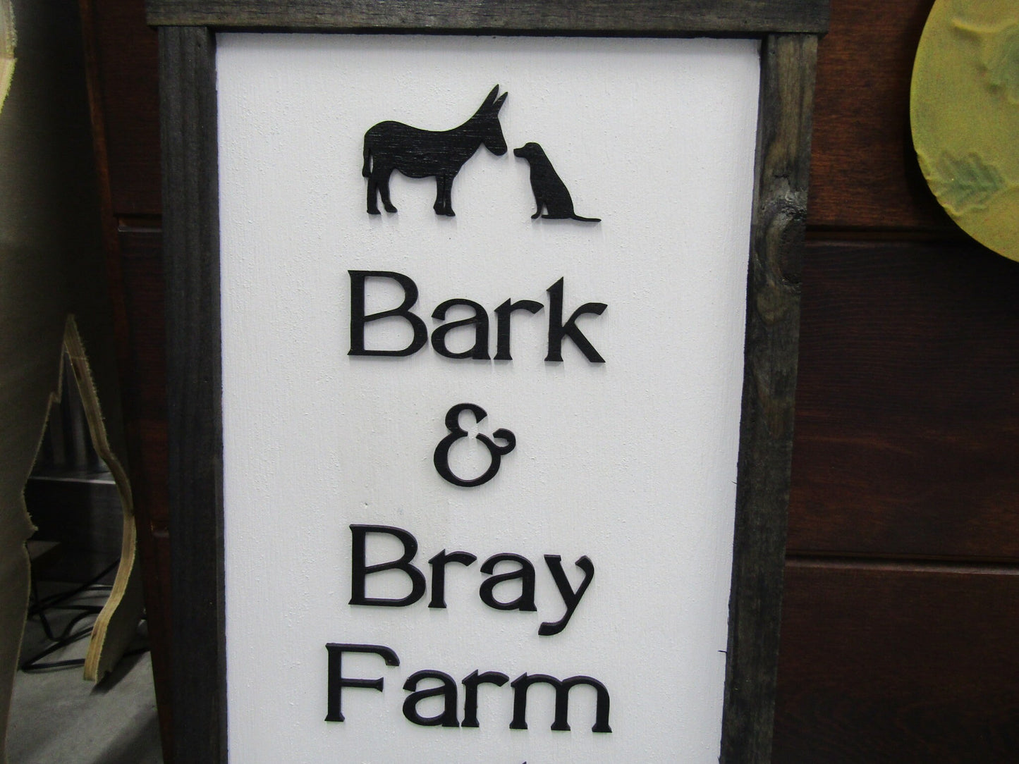 Custom Wood Sign Farm sign Commerical Signage Bark Bray Animal Sanctuary Wooden Handmade Laser Cut Personalized Decor Horse Livestock