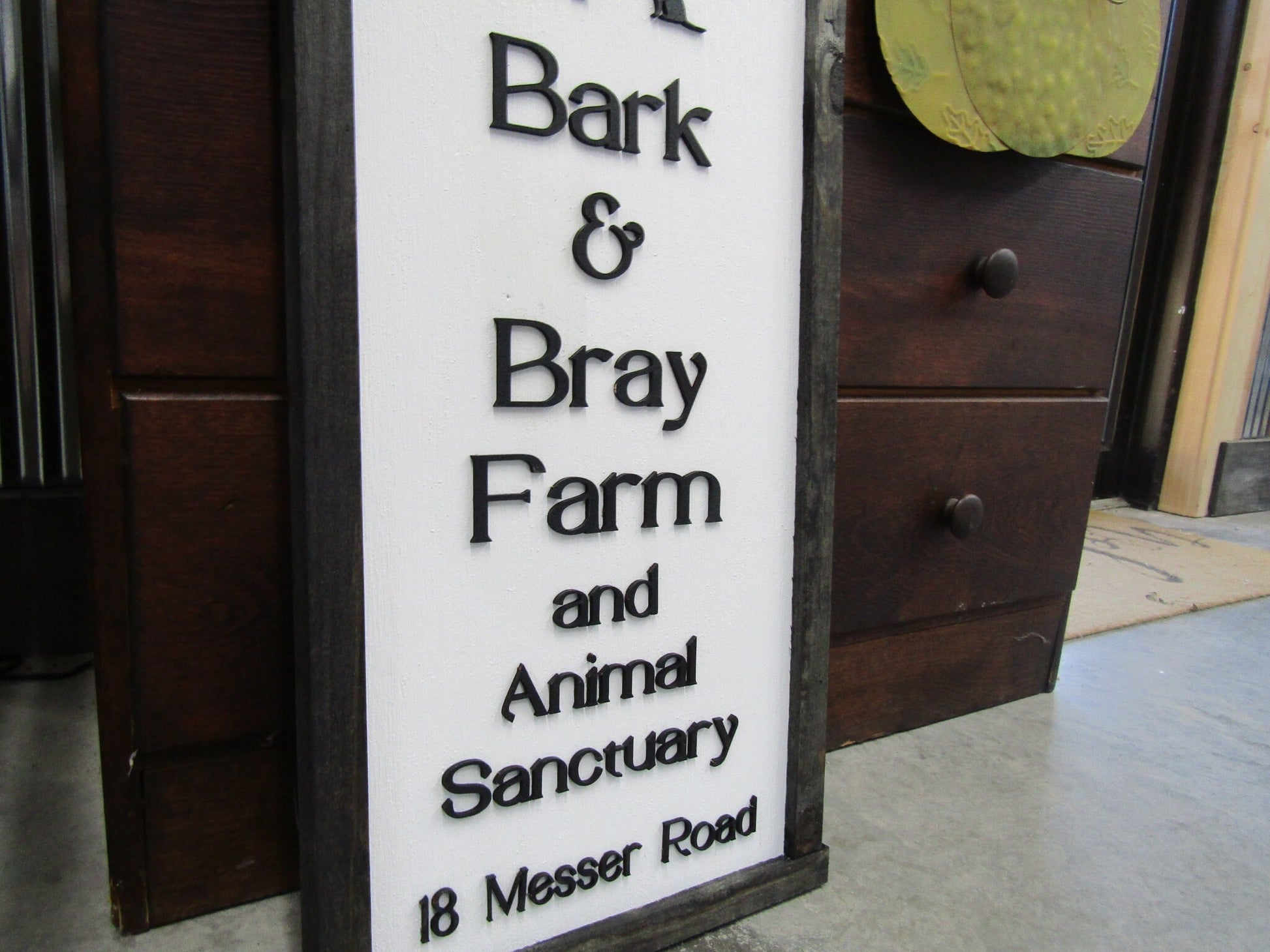 Custom Wood Sign Farm sign Commerical Signage Bark Bray Animal Sanctuary Wooden Handmade Laser Cut Personalized Decor Horse Livestock