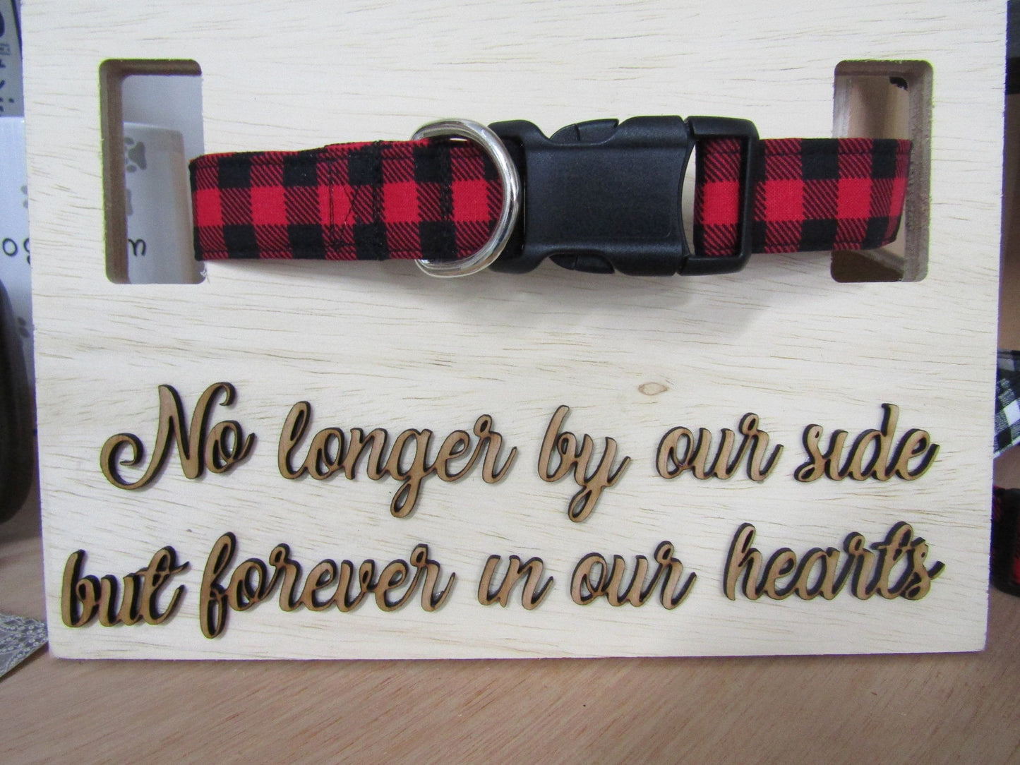Custom Memory Remembrance Animal Plaque In Memory Of Forever In Our Hearts Pet Loss 3D Personalized Gift Grief No Longer By Our Side Wooden