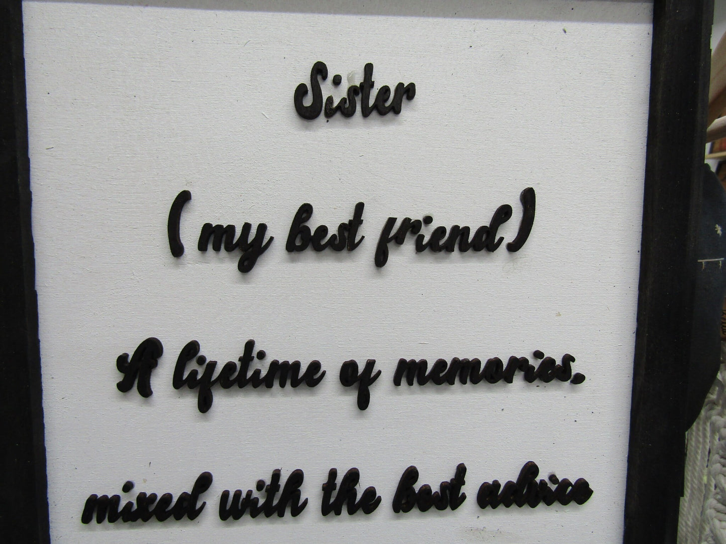 Sister Gift Sibling Appreciation My Best Friend Memories Advice Thankful 3D Wooden Handmade Decor Christmas Birthday Friendship