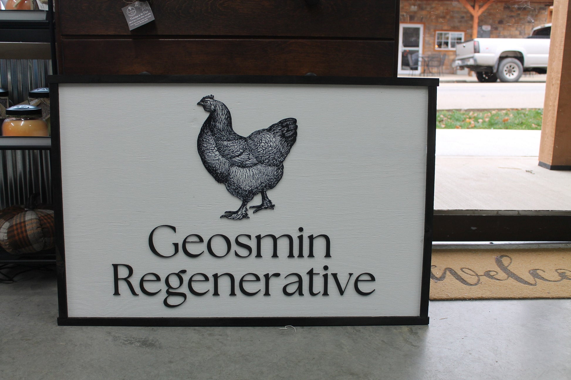 Farm Family Homestead Chicken Hen Regenerate Handmade Custom Wooden Sign 3d Laser Cut Oversized Large Sign Commerical Signage Personalized