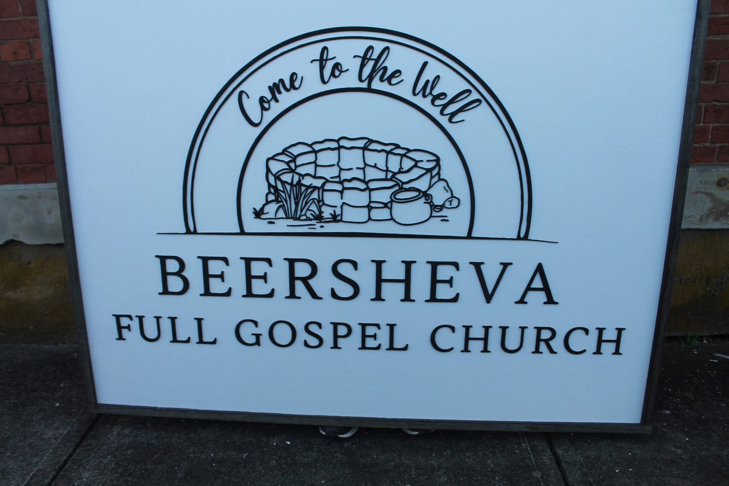 Custom Church Sign Commerical Signage Come To The Well Gospel Faith Based Handmade 3D Laser Cut Logo Personalized Large Oversized Simple