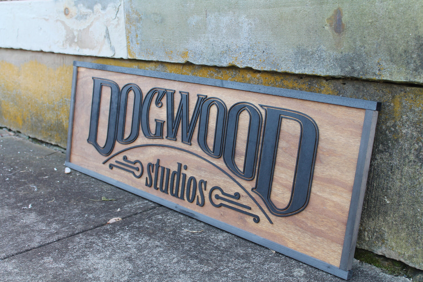 Large Custom Ranch Sign Dogwood Over-sized Rustic Business Logo Wood Laser Cut Out 3D Extra Large Sign Studio Sign Commerical signage