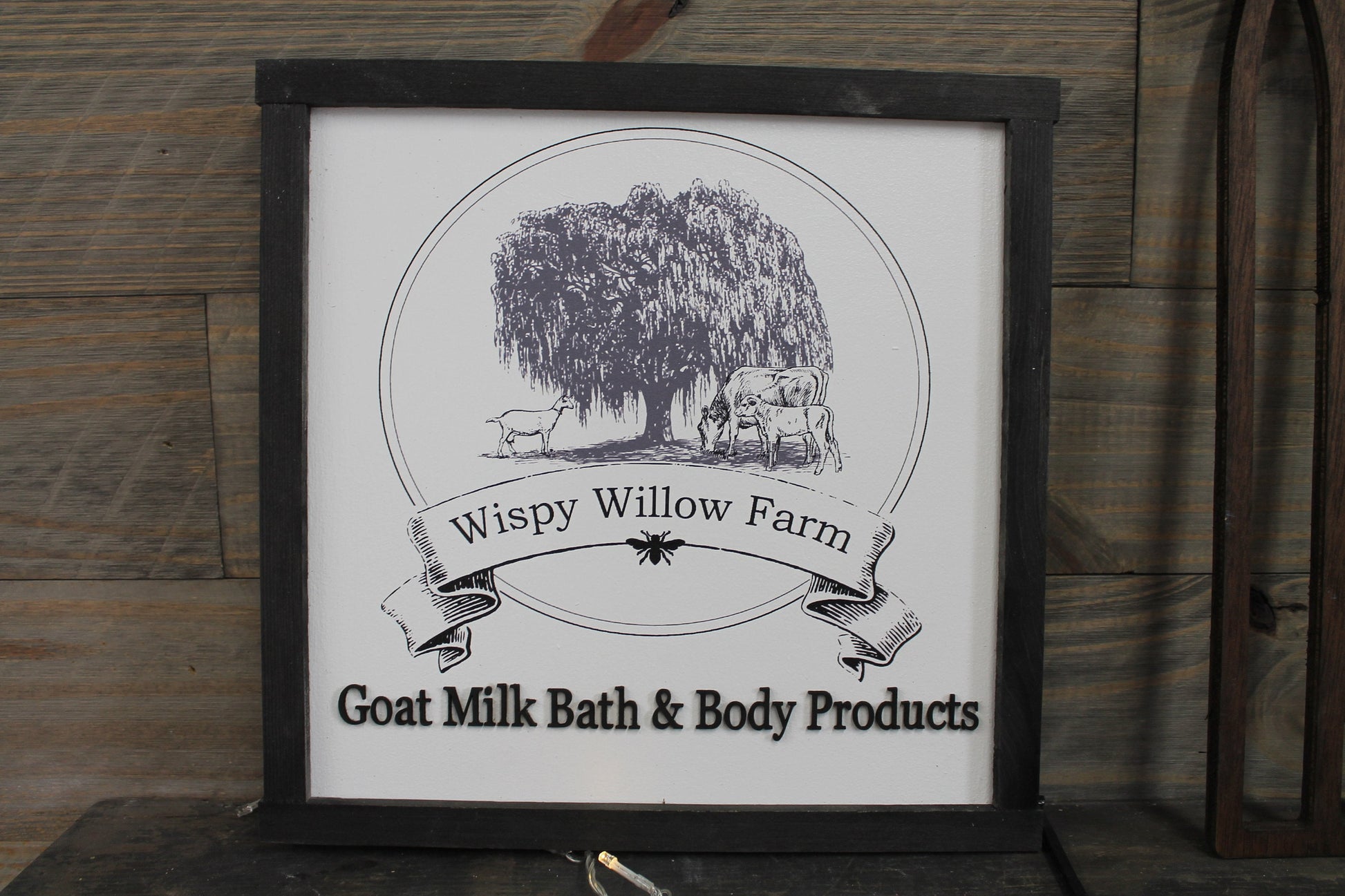 Large Custom Square Soap Co Small Business Tree Willow Goat Milk Commerical Signage Rustic Logo Wood Laser Cut Out 3D Extra Large Sign