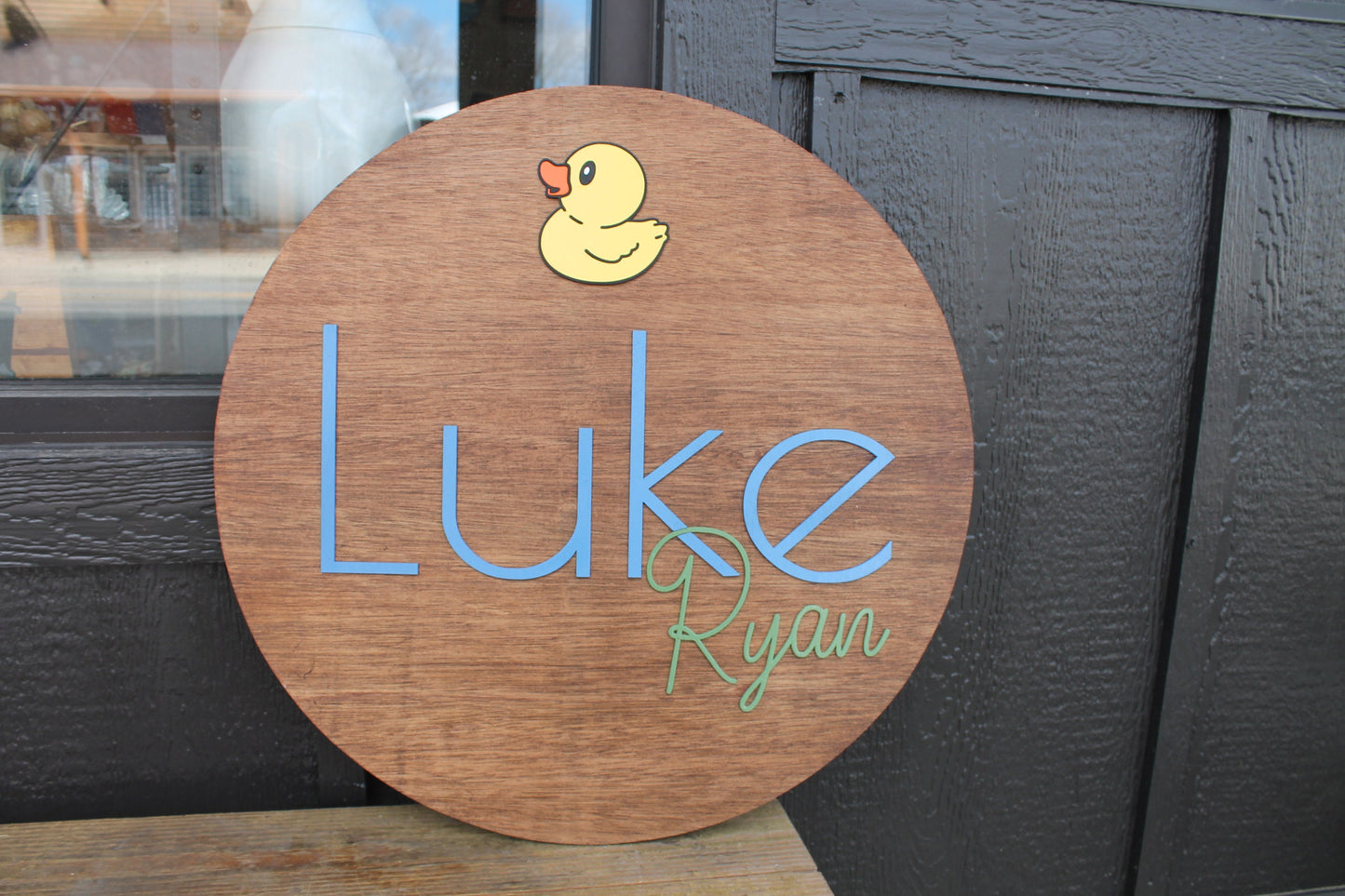 Custom Made to Order Nursery Name Sign Baby Gift Wood Above Crib Nursery Decor Name Board Personalize Kids Playroom Rubber Duck First Middle