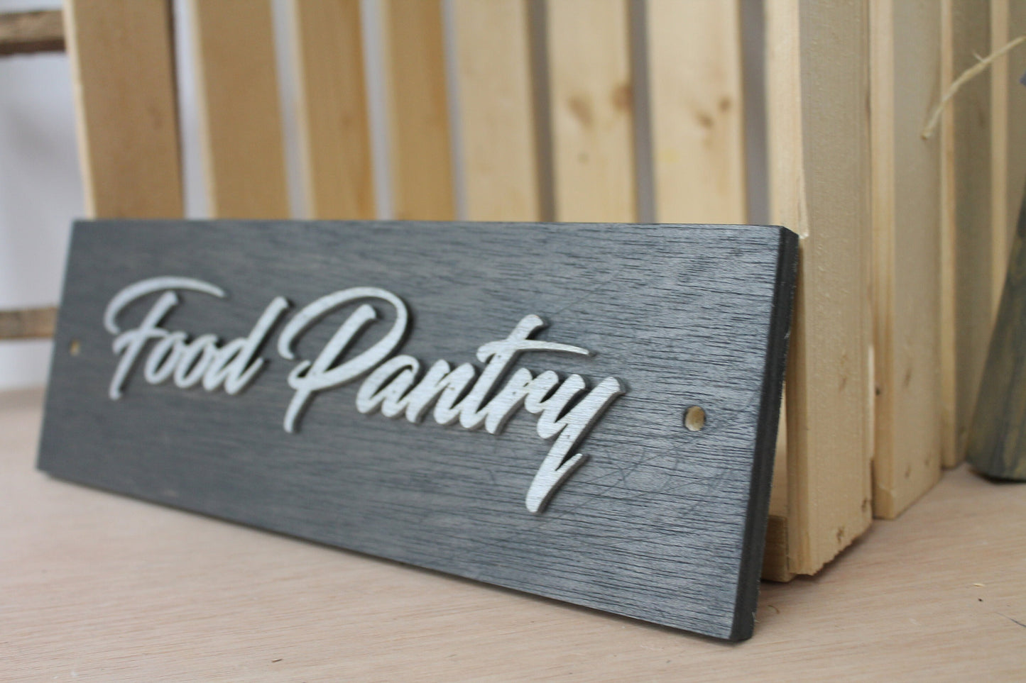 Door Sign Food Pantry Business Sign Unframed Name Plate Commerical Signage 3D Raised Church Wooden Sign Customizable Matching Direction