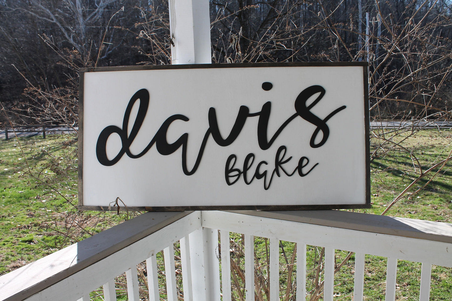 Custom Wood Name Sign personalized to your last name Made To Order for you and your family Handmade and assembled not printed.