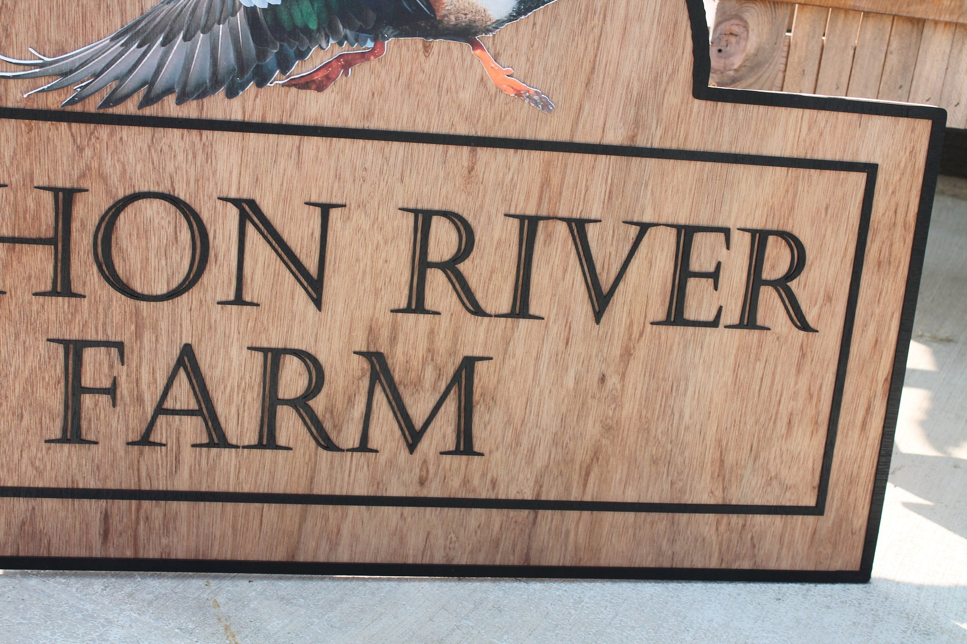 Personalized River Farm Sign Woodland Duck Bird Poultry Hobby Farm Large Custom Business Sign Business Logo Wood 3D Large Mahon Hunting
