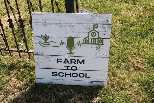 Farm to School Custom Sign Square Business Commerical Signage 3D 4H Grow Farming Food Teaching Education Made to Order Logo Wooden Handmade