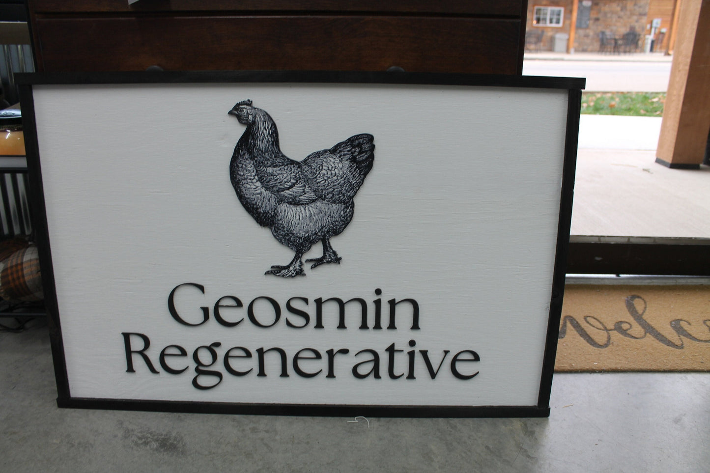 Farm Family Homestead Chicken Hen Regenerate Handmade Custom Wooden Sign 3d Laser Cut Oversized Large Sign Commerical Signage Personalized