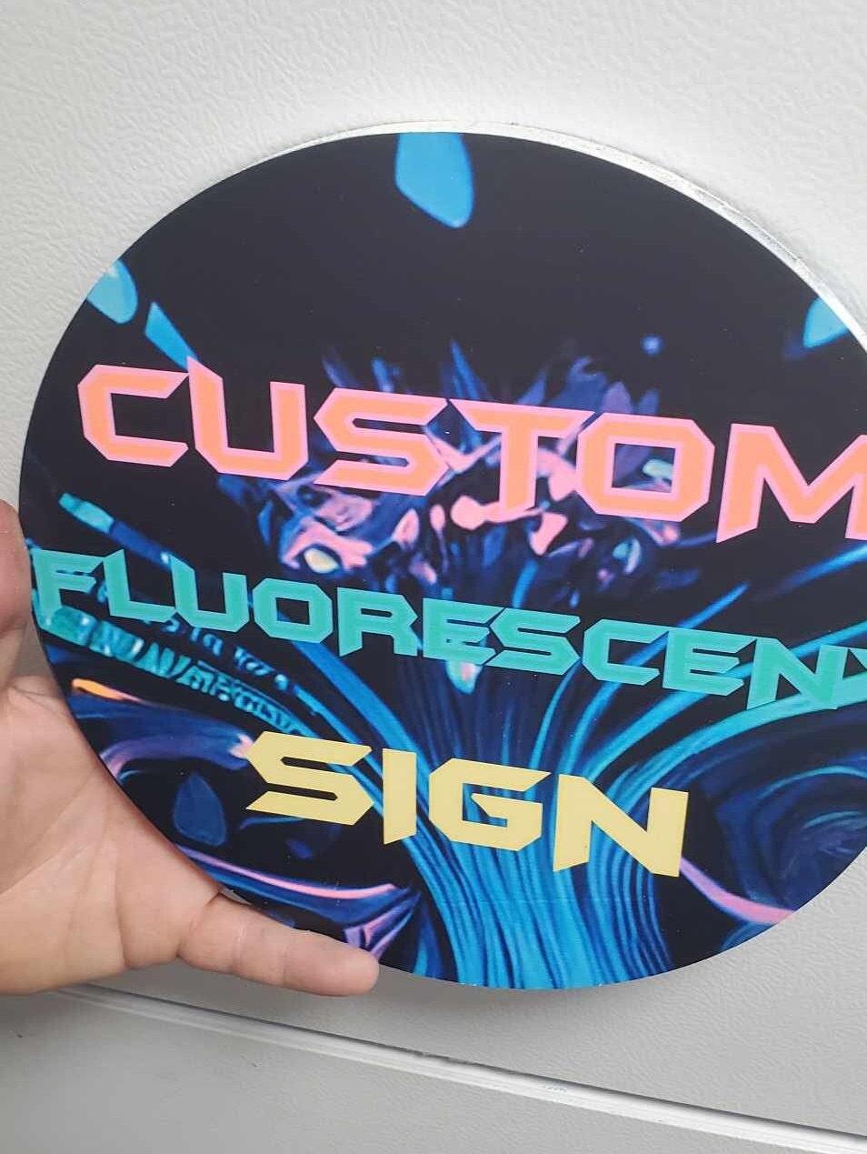Custom Personalized Black Light Sign UV Printed Fluorescent Glow Look Your Logo Image Here Wood Ultraviolet Nightclub Putt Putt Haunted